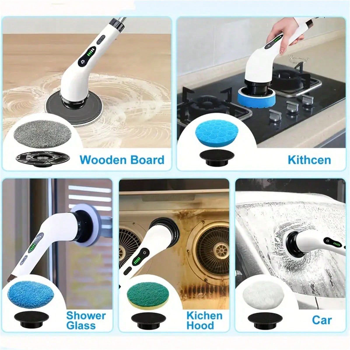 1 Set, Ultimate Electric Spin Scrubber – Cordless, Adjustable, 2-Speed-FGQ