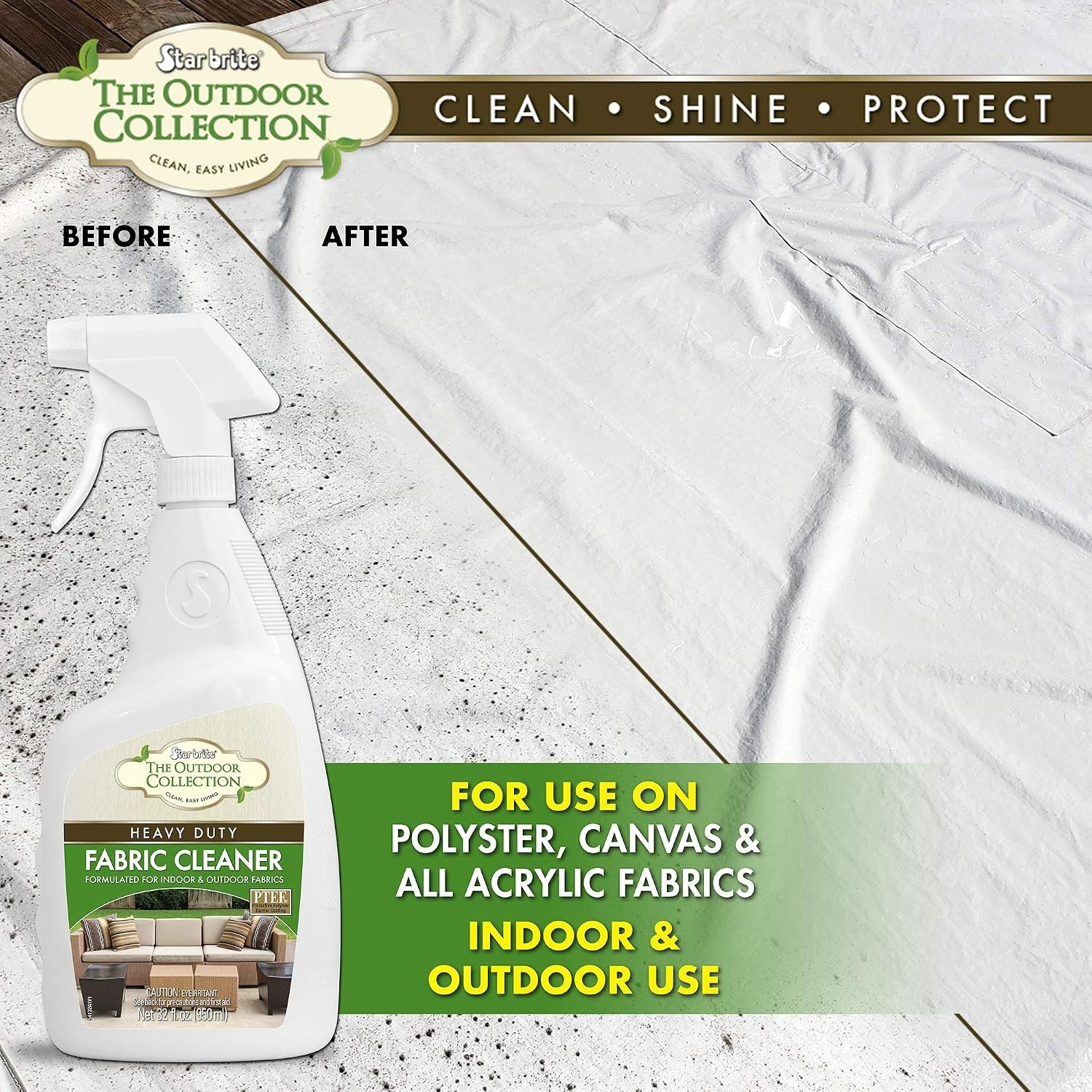 32 OZ Outdoor Collection Fabric Cleaner – UV Protectant Spray for All Fabrics
