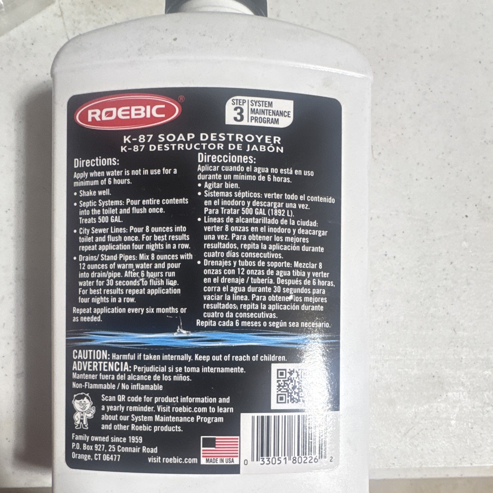 Roebic Soap Destroyer Liquid Eliminates Buildup Sink/Drain 32 fl oz K-87