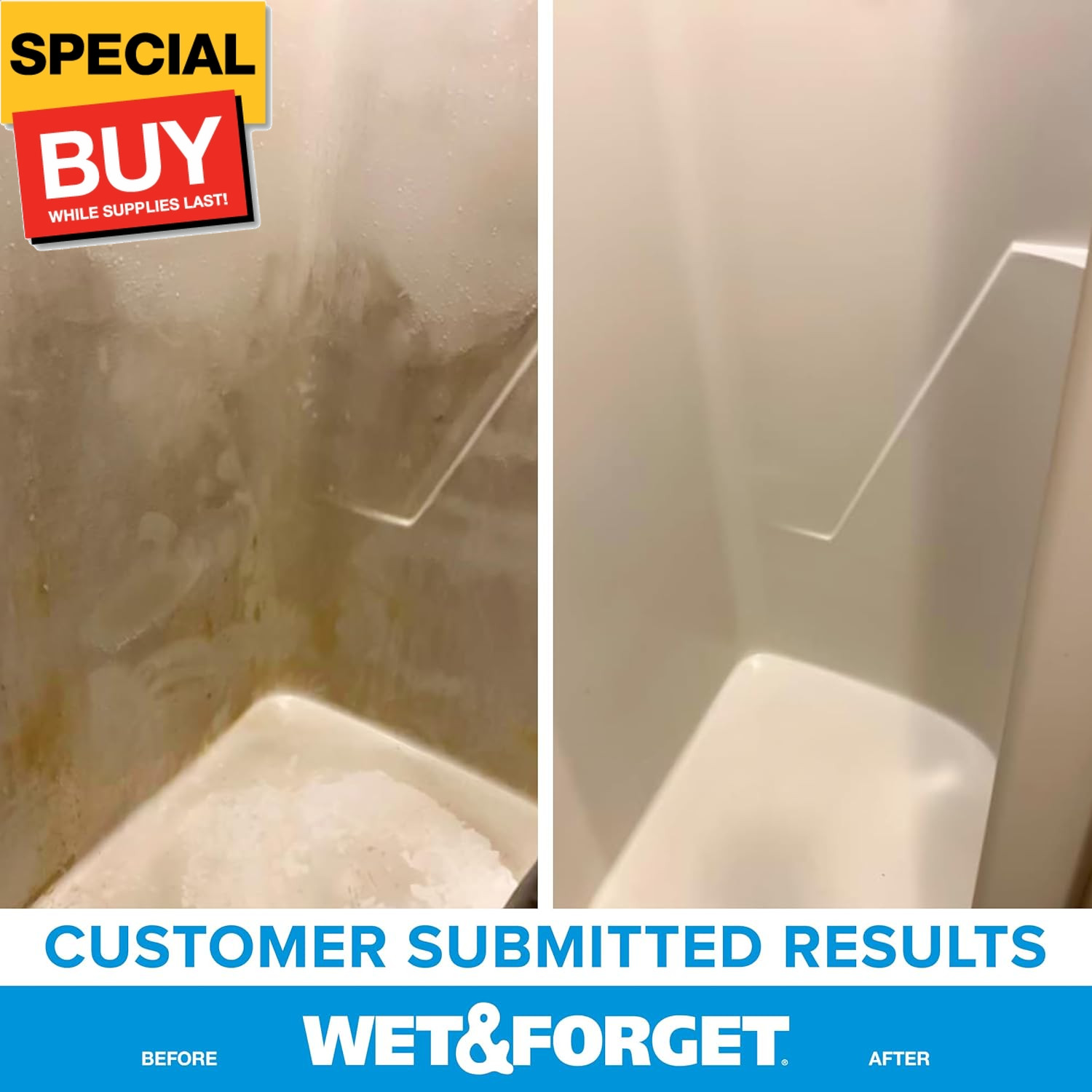 Shower Cleaner Spray Multi-Surface Weekly Application Requires No Scrubbing, Ble