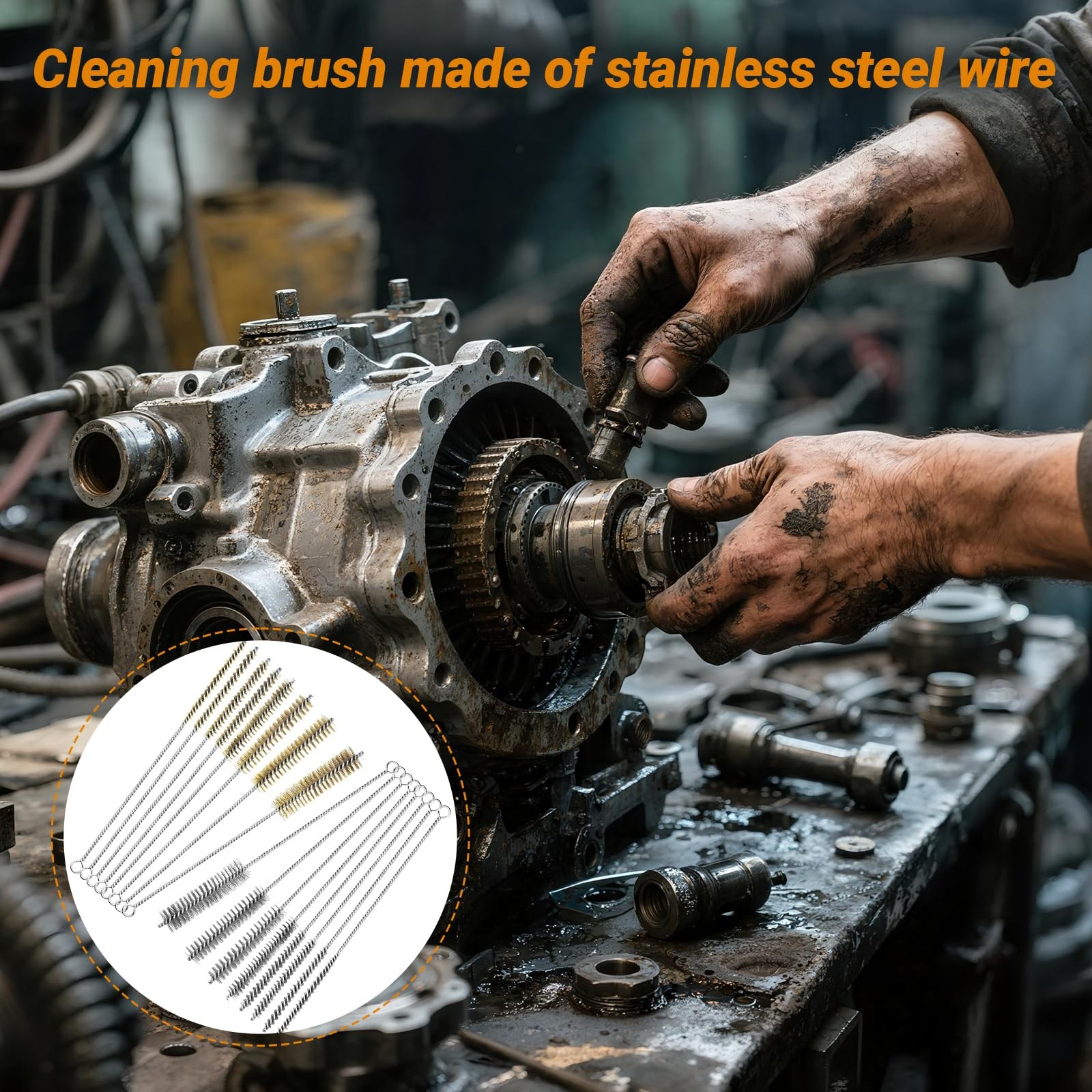 16Pcs Tube Cleaning Brush, Brass Stainless Steel Engine Cleaning Brushes, 12 …