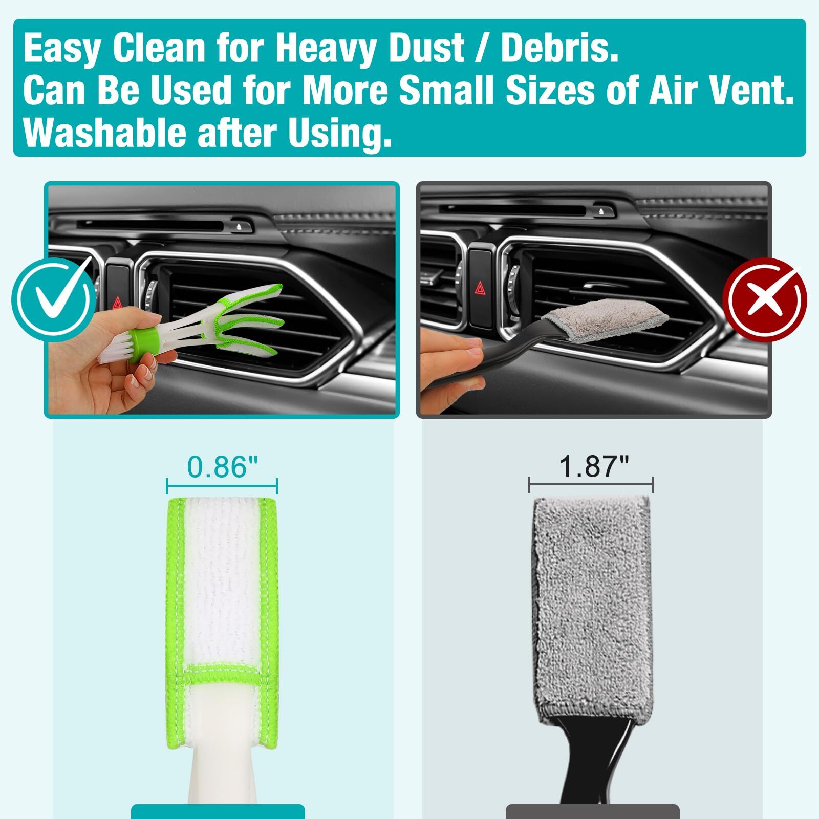 Car Interior Duster Detailing Cleaning Gel Brushes Kit Soft Dust Detail Crevice