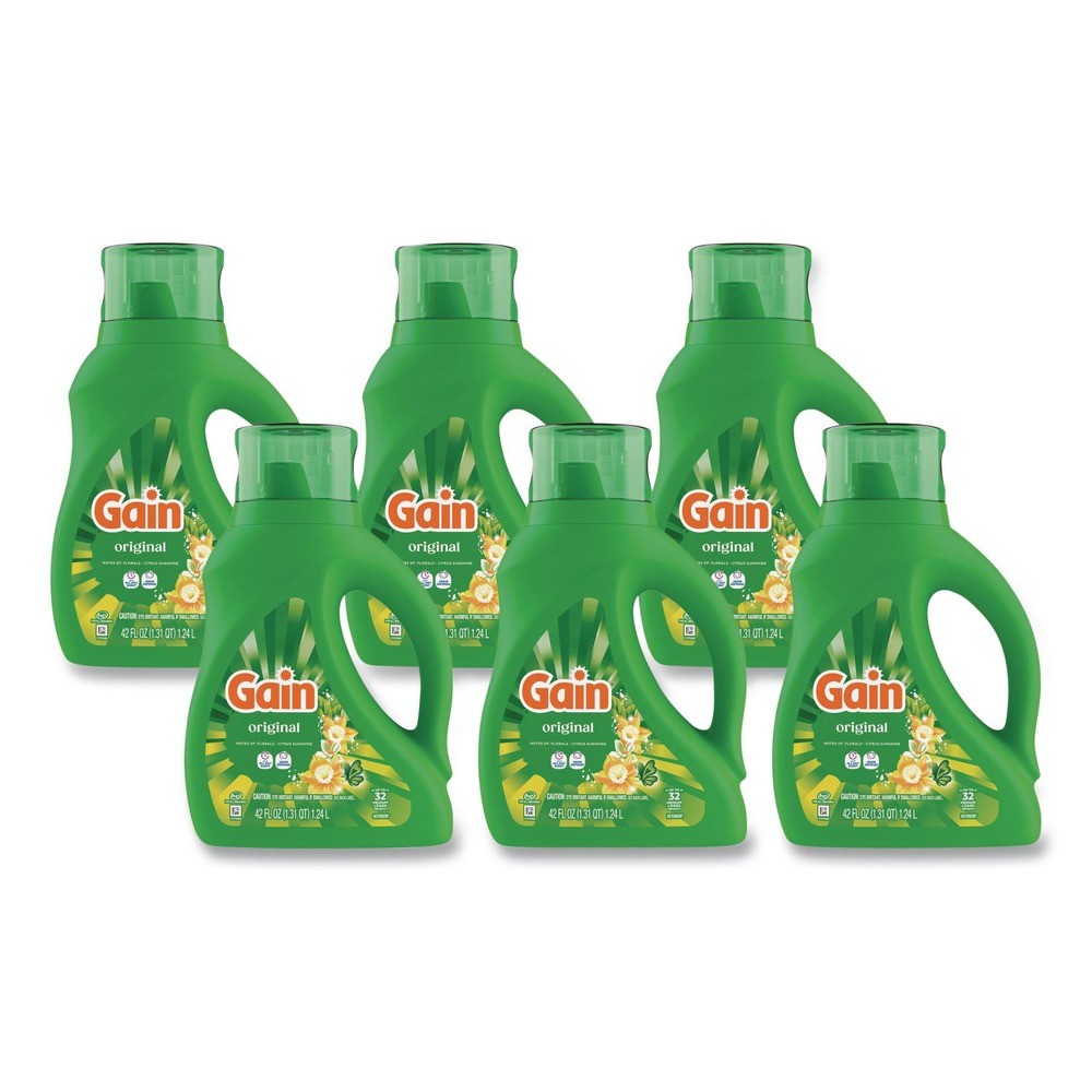 Gain 55861 42oz Bottle Liquid Laundry Detergent – Gain Original Scent (6/CT) New