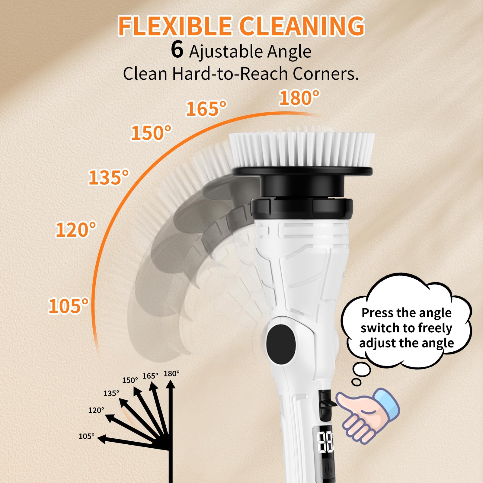 Electric Spin Scrubber, Power Electric Scrubber for Cleaning, Shower Cordless…
