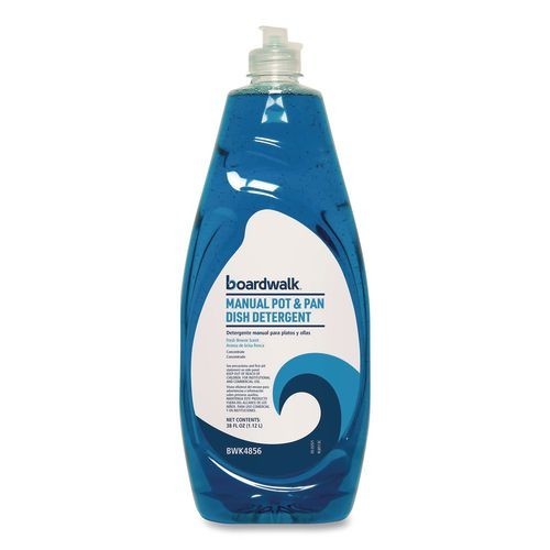 Boardwalk Manual Pot & Pan Dish Detergent, Fresh Breeze, 38 oz Bottle, 8/Carton