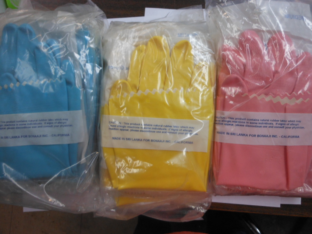 FLOCKED LINED ALL PURPOSE KITCHEN LATEX GLOVES 10 PAIR!! PICK SIZE NIP