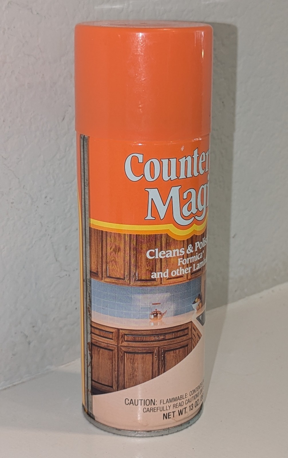 Vintage COUNTERTOP MAGIC 13 Oz Original Aerosol Spray Formica Laminate V.Full T2