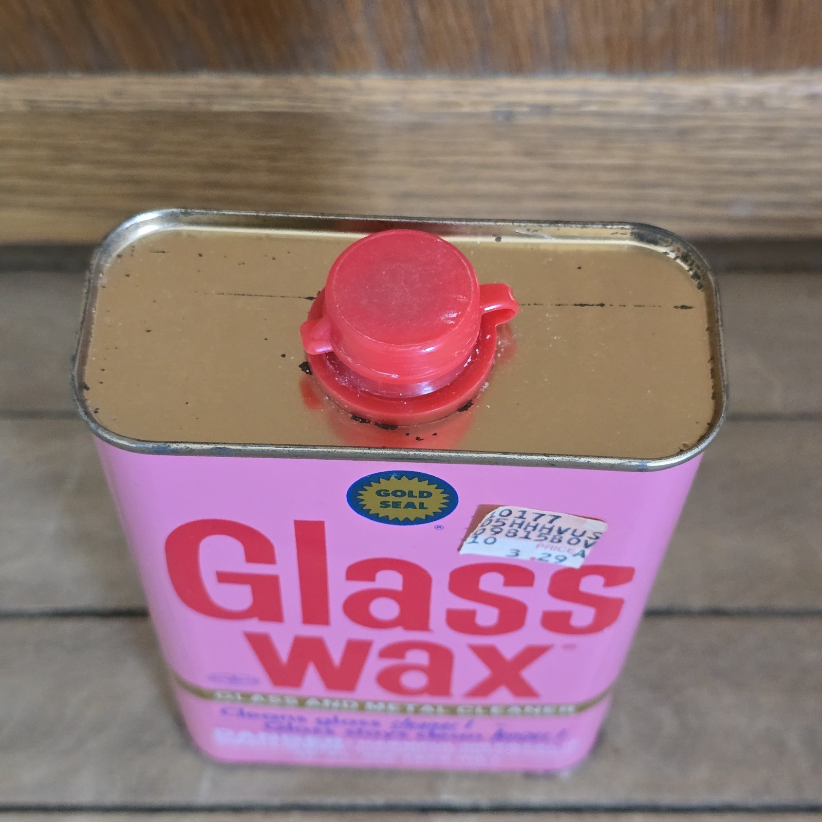 Vintage Gold Seal Glass Wax Metal Can One Pint Tin 85% Full Metal Cleaner