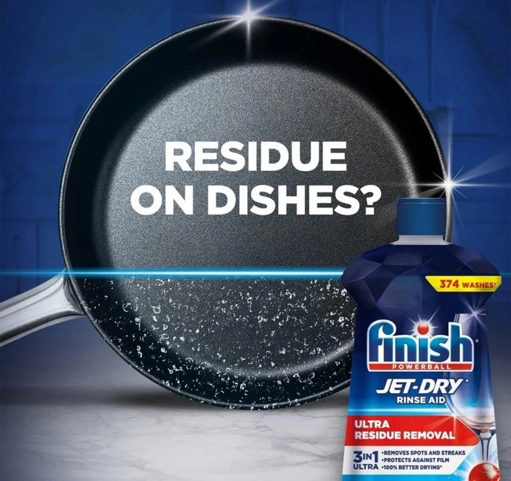 New Finish Jet-Dry Rinse Aid, 38 fl. oz. 374 washes, Residue Removal