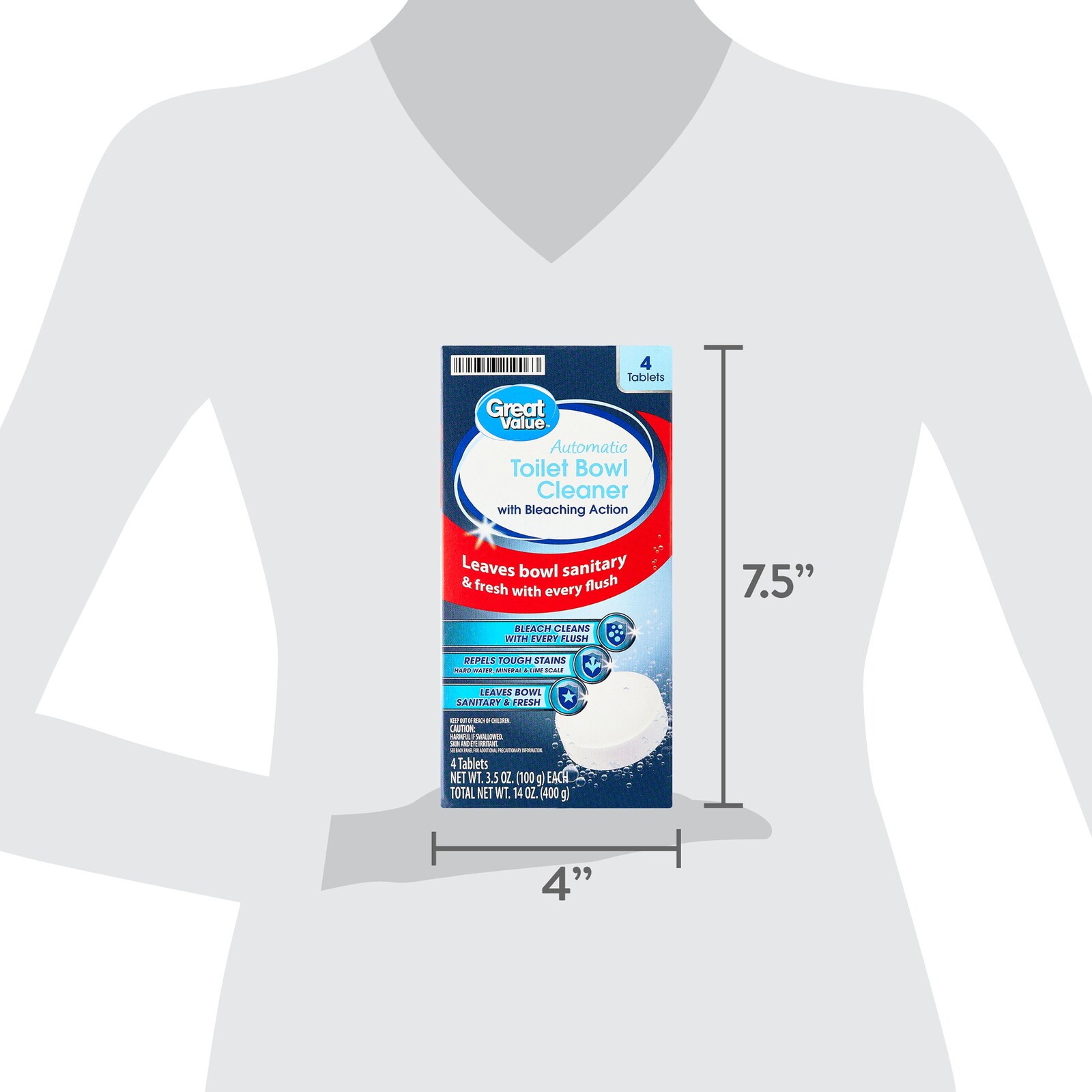 Automatic Toilet Bowl Cleaner Tablets with Bleaching Action Septic Safe 4 Count