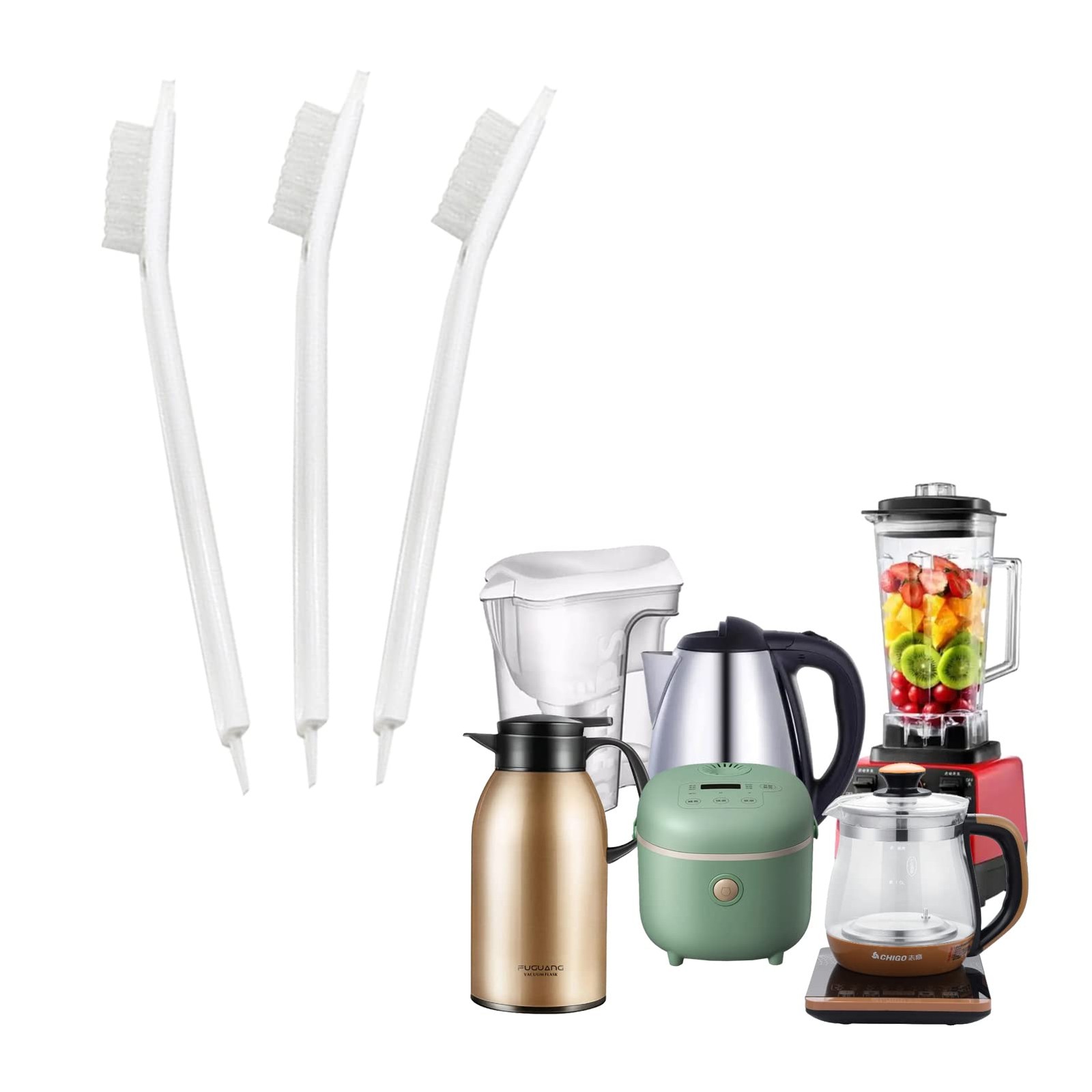 3 PCS Fruit Juicer Machine Clean Brush, Soy Milk Maker Clean Brush, Crevice C…