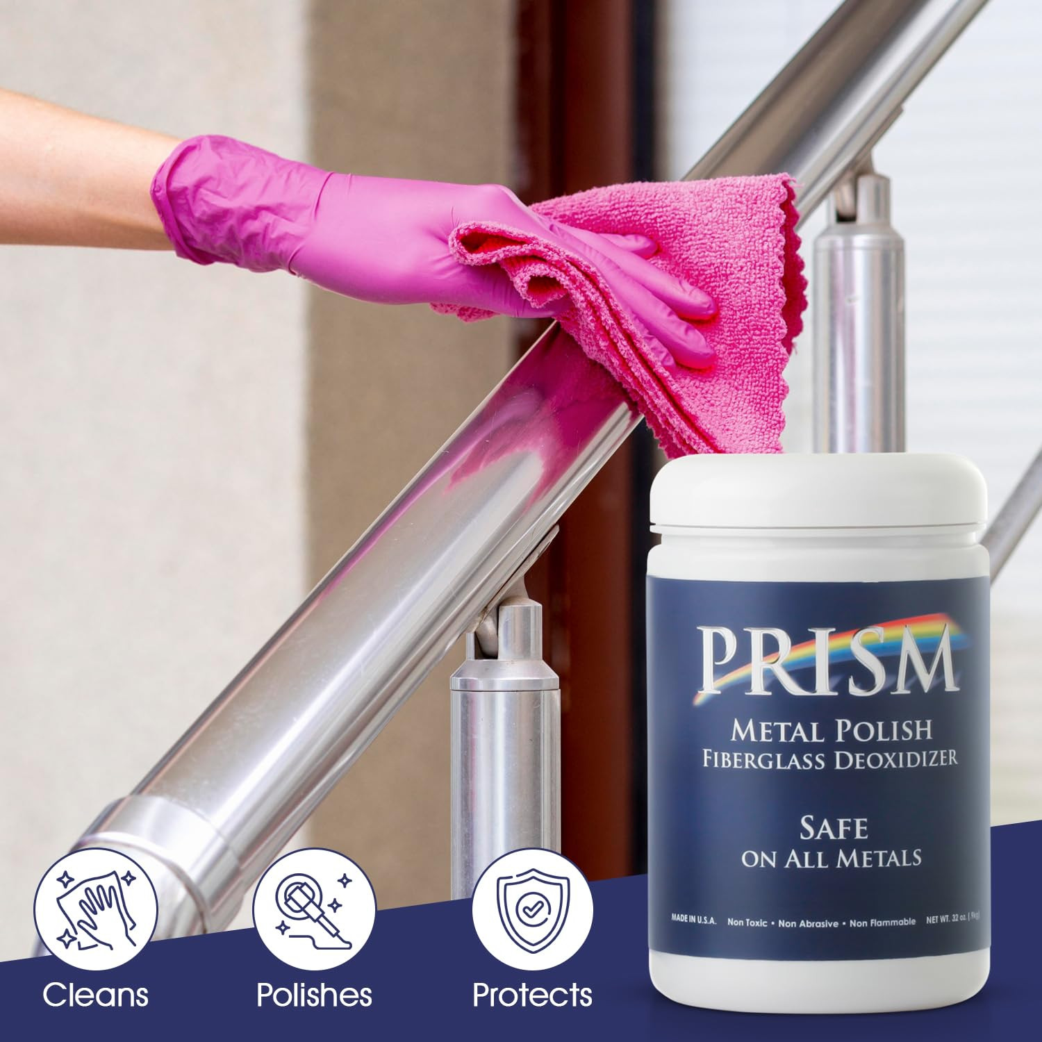 Metal Polish 32 Oz – Achieve a Brilliant Shine on Aluminum, Chrome, Stainless St