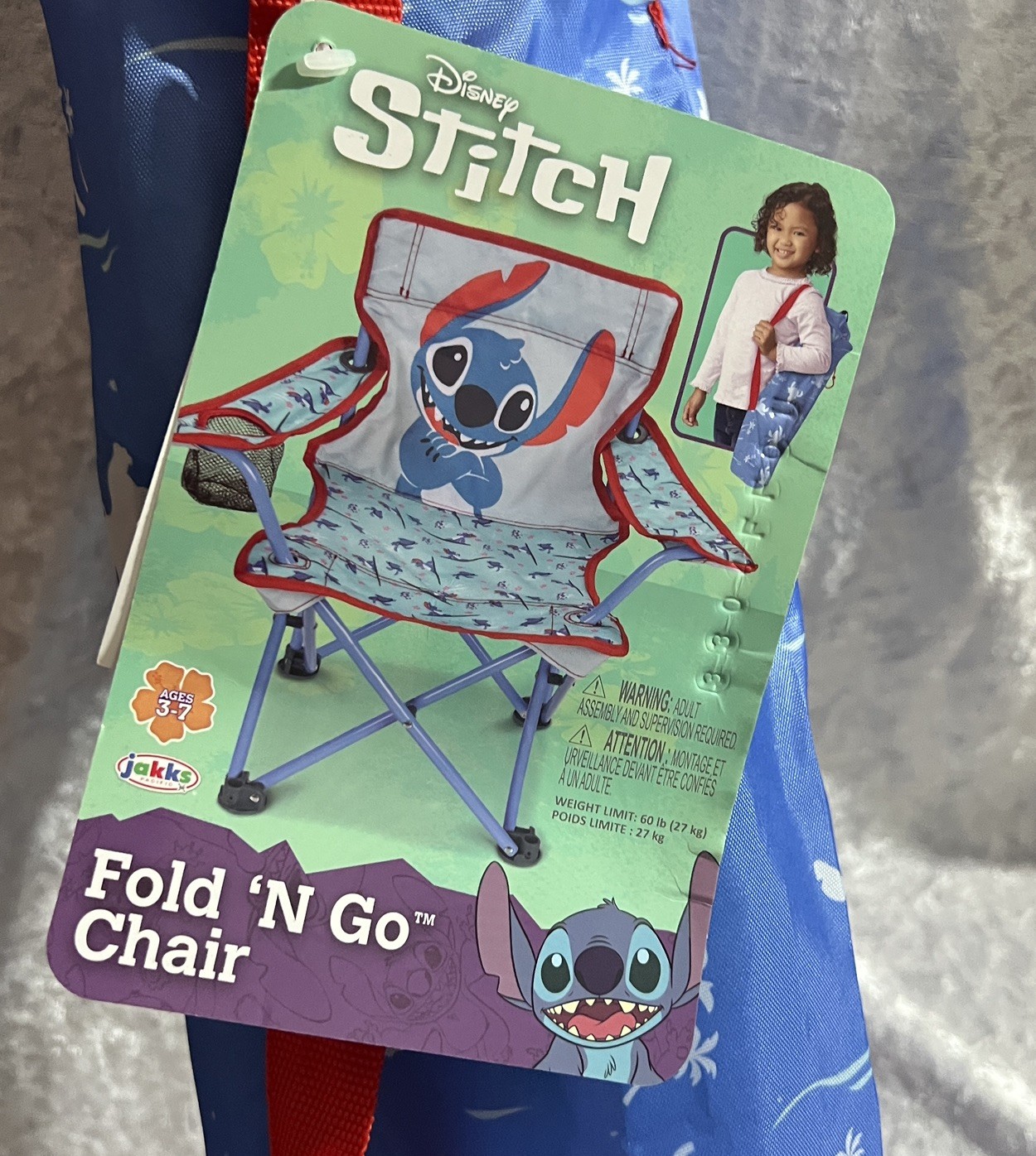 🆕 Children’s Chair Foldable Camp Chairs for Kids Stitch( original Packaging )