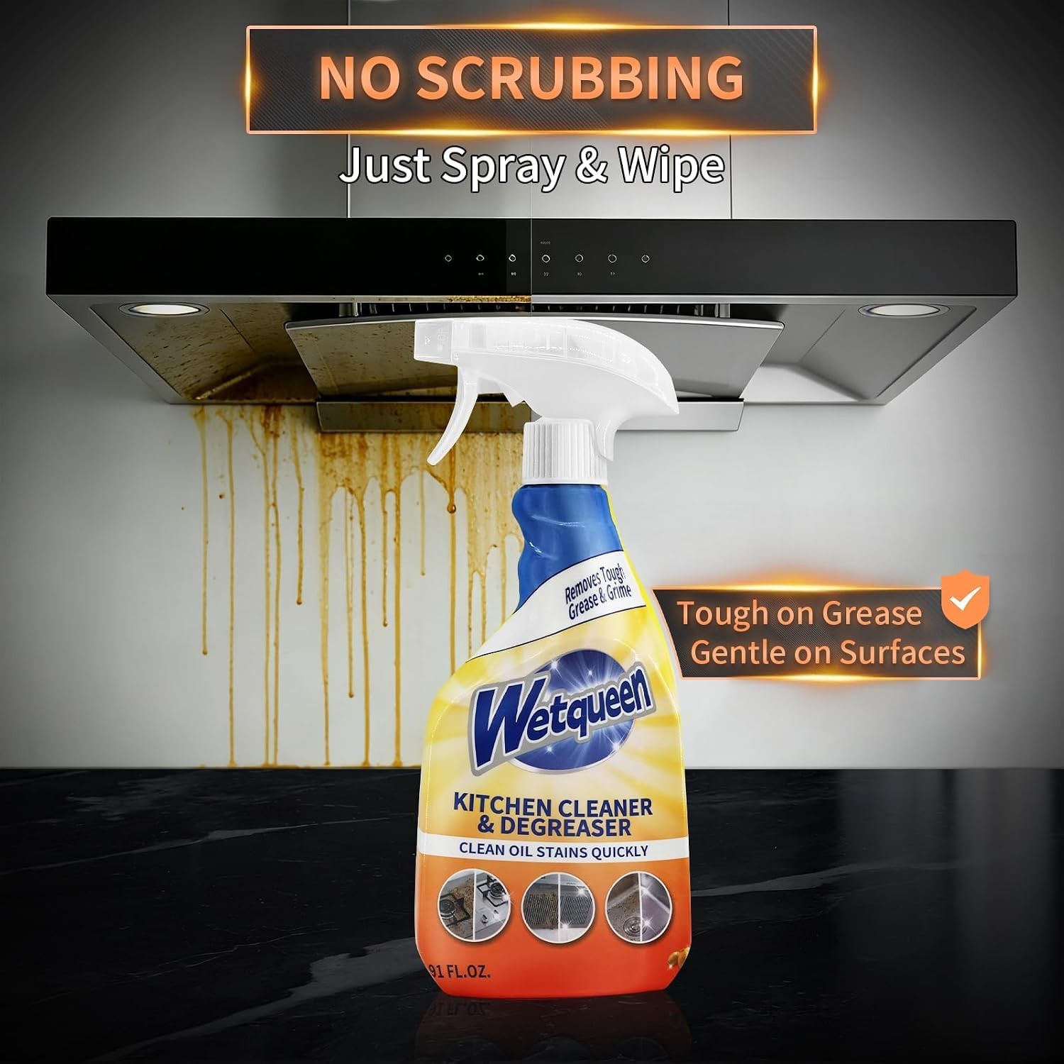All Purpose Cleaner Spray, Heavy Duty Kitchen Degreaser Foam & Stubborn Stain…