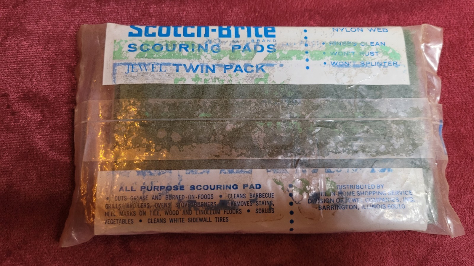 Vintage Scotch-Brite Scouring Pads, 2 Packs, 4 Pads, 3m Company, Nylon Web, NOS
