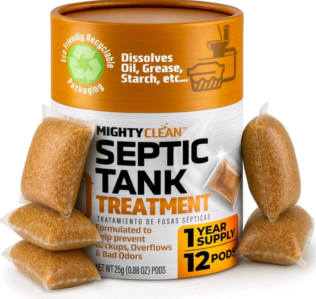 Septic Tank Treatment – 12 Pods 1 Year Supply – RV Toilet Treatment – Dissolvab