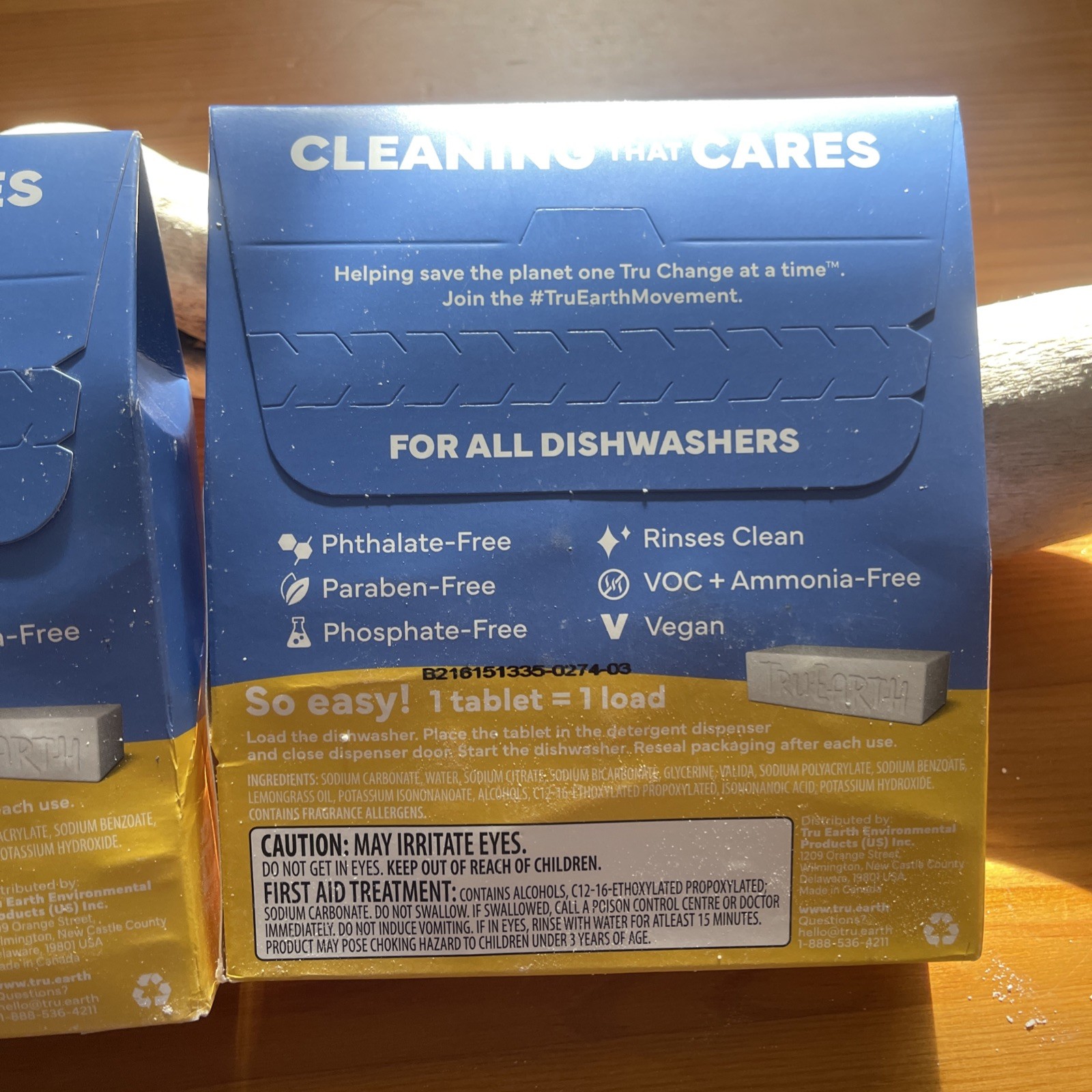 Tru Earth Dishwasher Detergent Tablets Lemon Scent 40 Tablets Cuts Grease X(2)