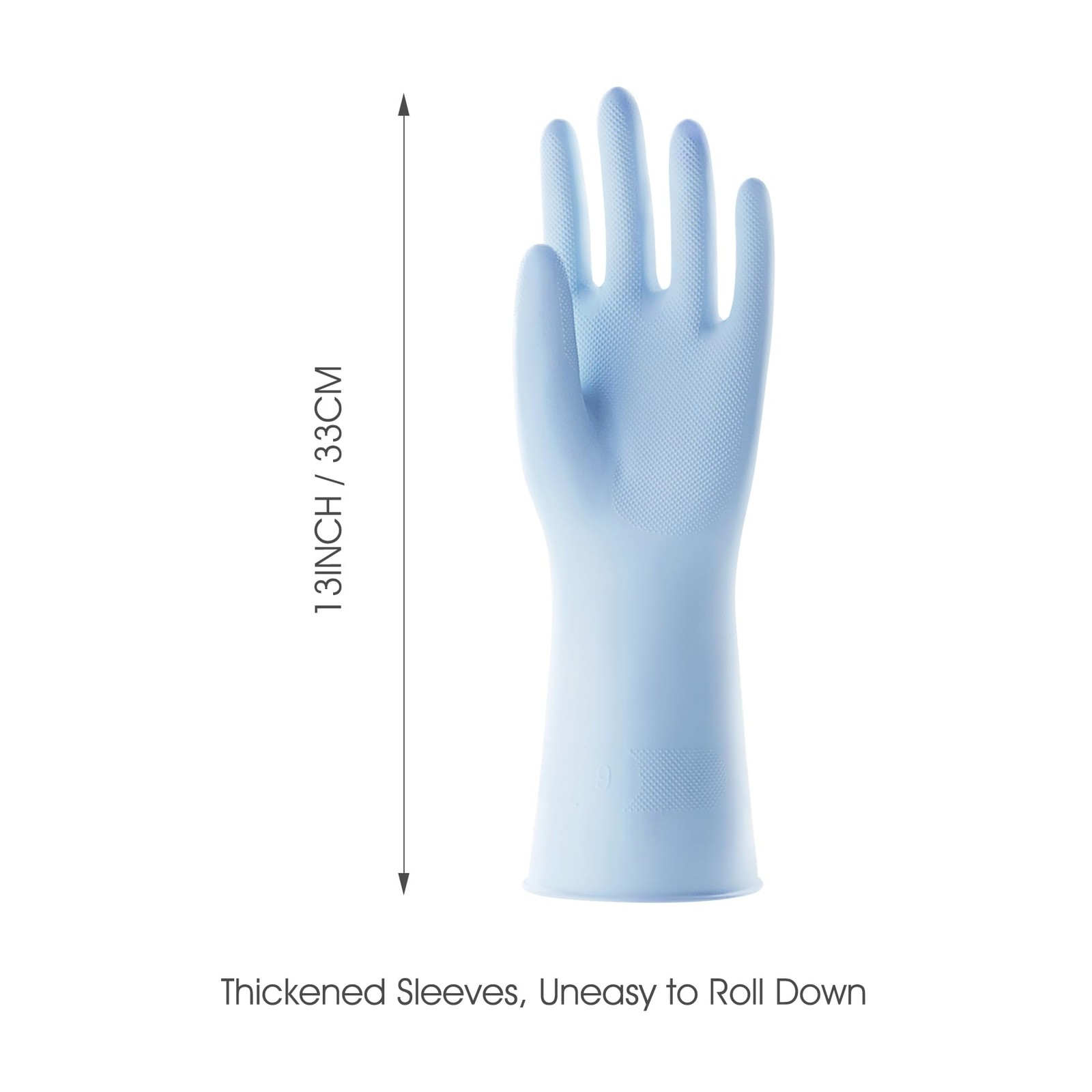 COOLJOB 2 Pairs Thickened Rubber Gloves Medium (Pack of 2), Orange & Blue