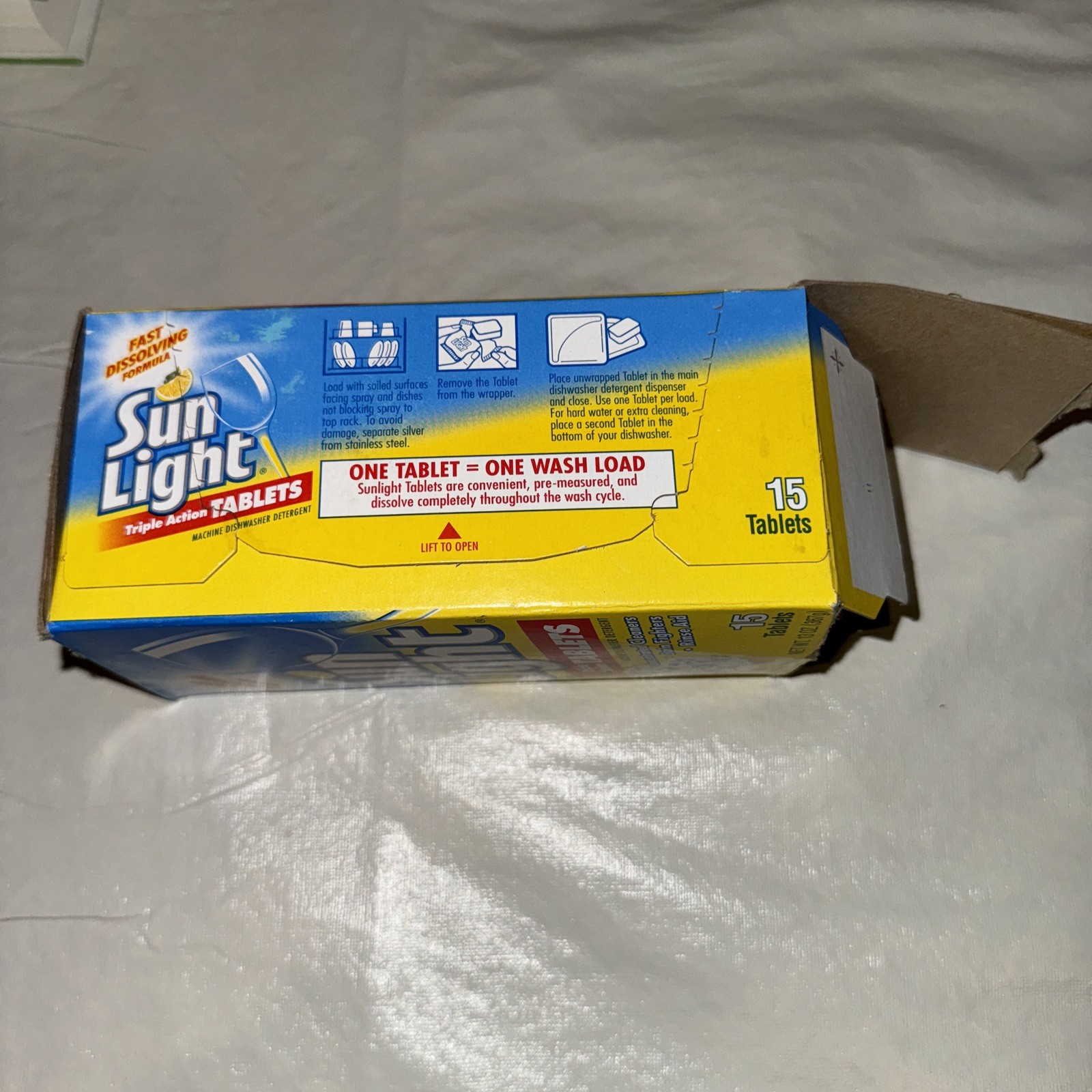 Vintage 90’s era New 1998 Sunlight Dishwasher Tablets 15pc Discontinued 13 oz