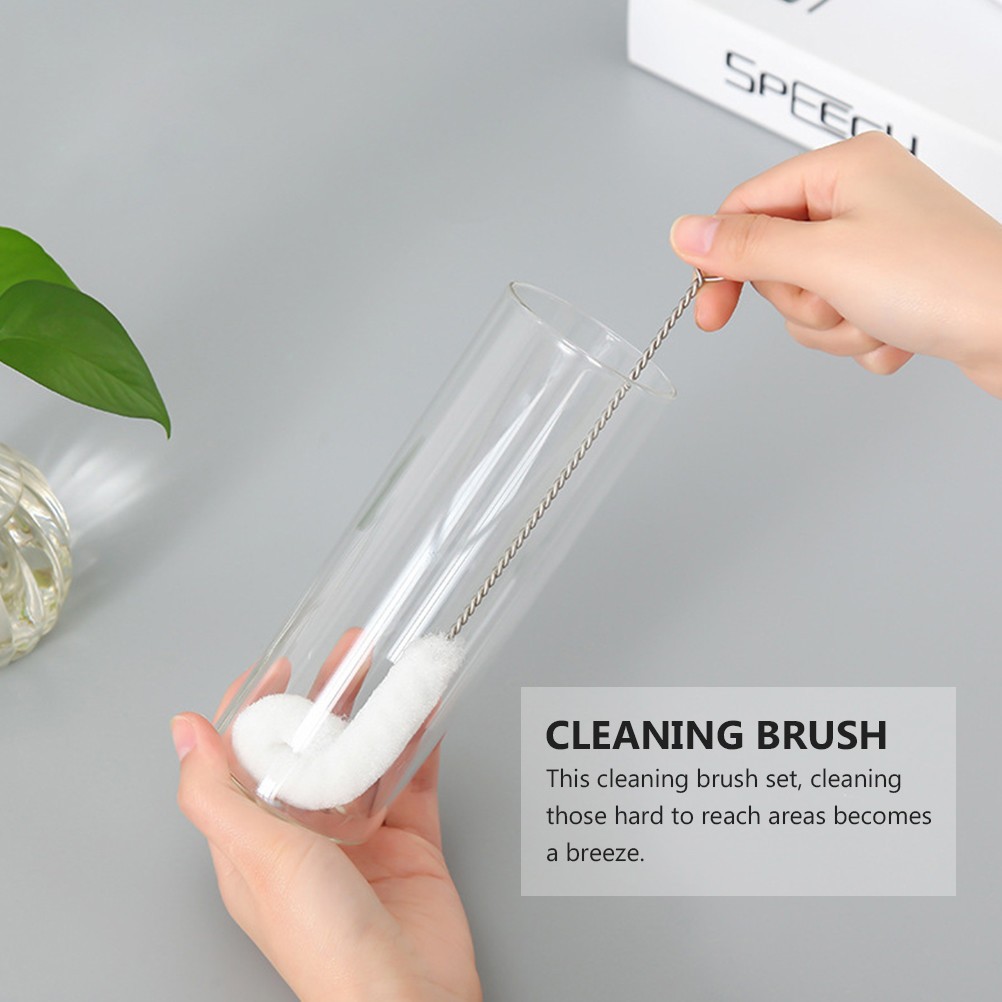 4Pcs Flexible Bottle Brush Set Durable Stainless Steel for Home Use