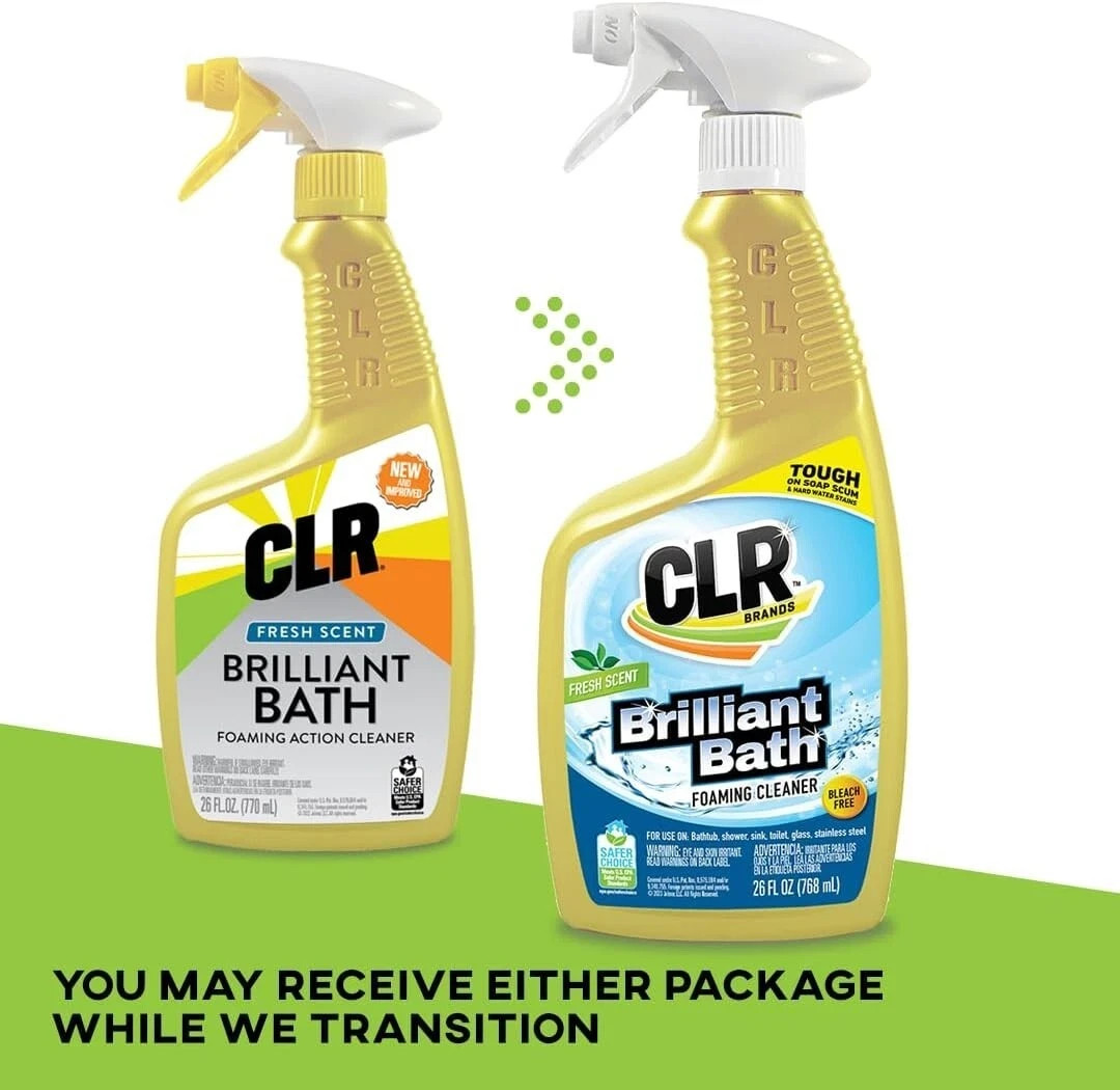 CLR Brilliant Bath Bathroom & Kitchen Cleaner 26 oz 2 Pack New Free Shipping