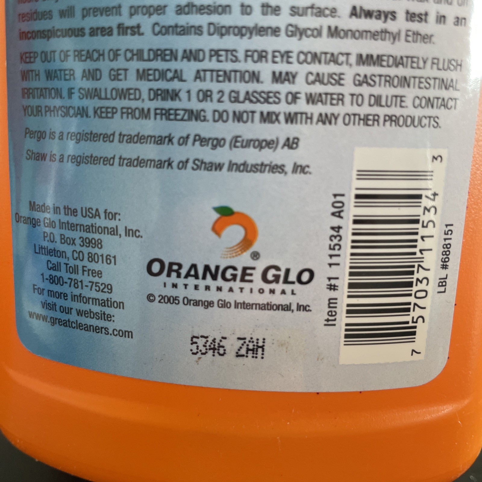 Vintage Orange Go Laminate Vinyl & Linoleum Revitalizer 2005 20/24 Oz