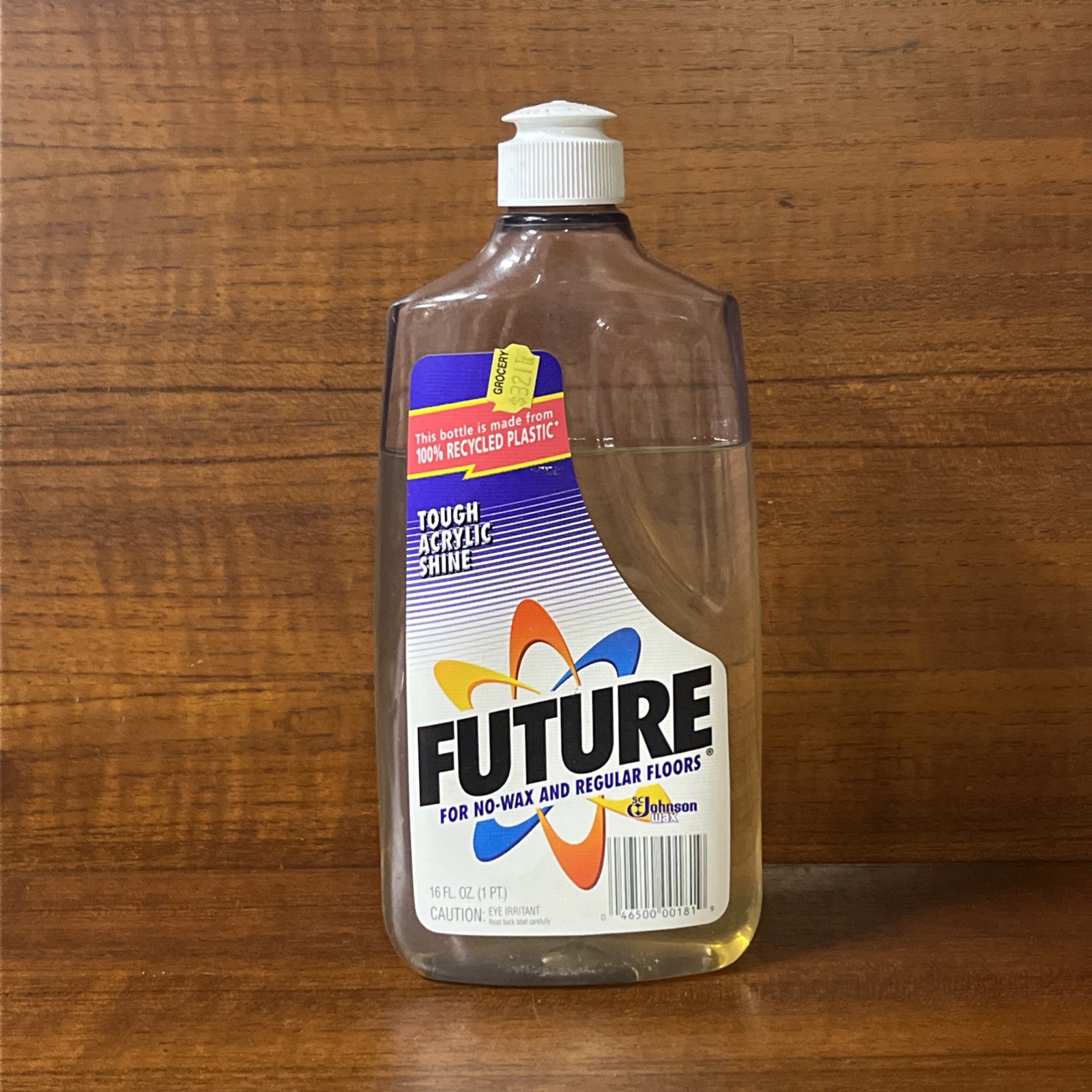 Vintage Future No Wax Floor Cleaner SC Johnson Wax 16 ounce 85% Full 1990s 1993