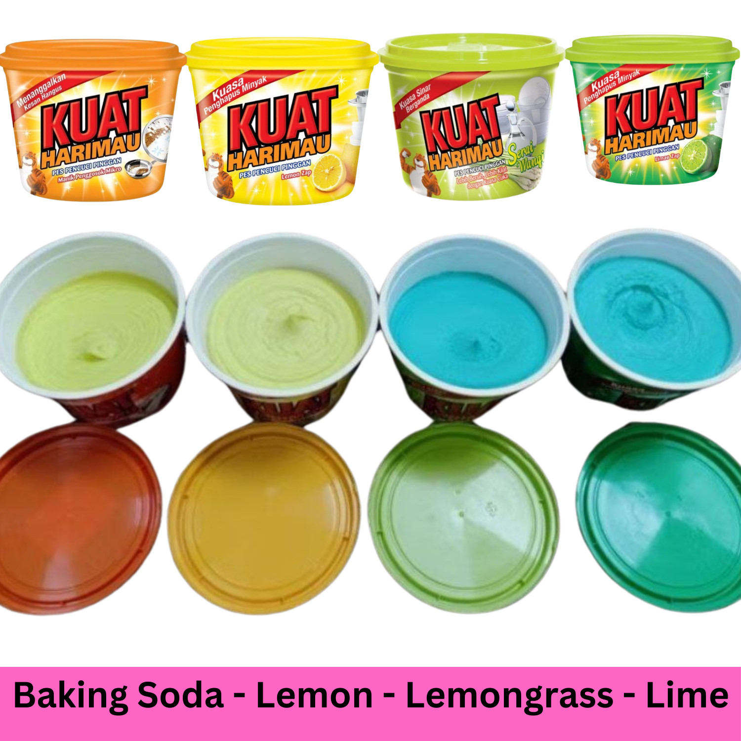 2 units KUAT Dishwashing Soft Paste Grease Removal Clean (750g) – Lemon (Yellow)