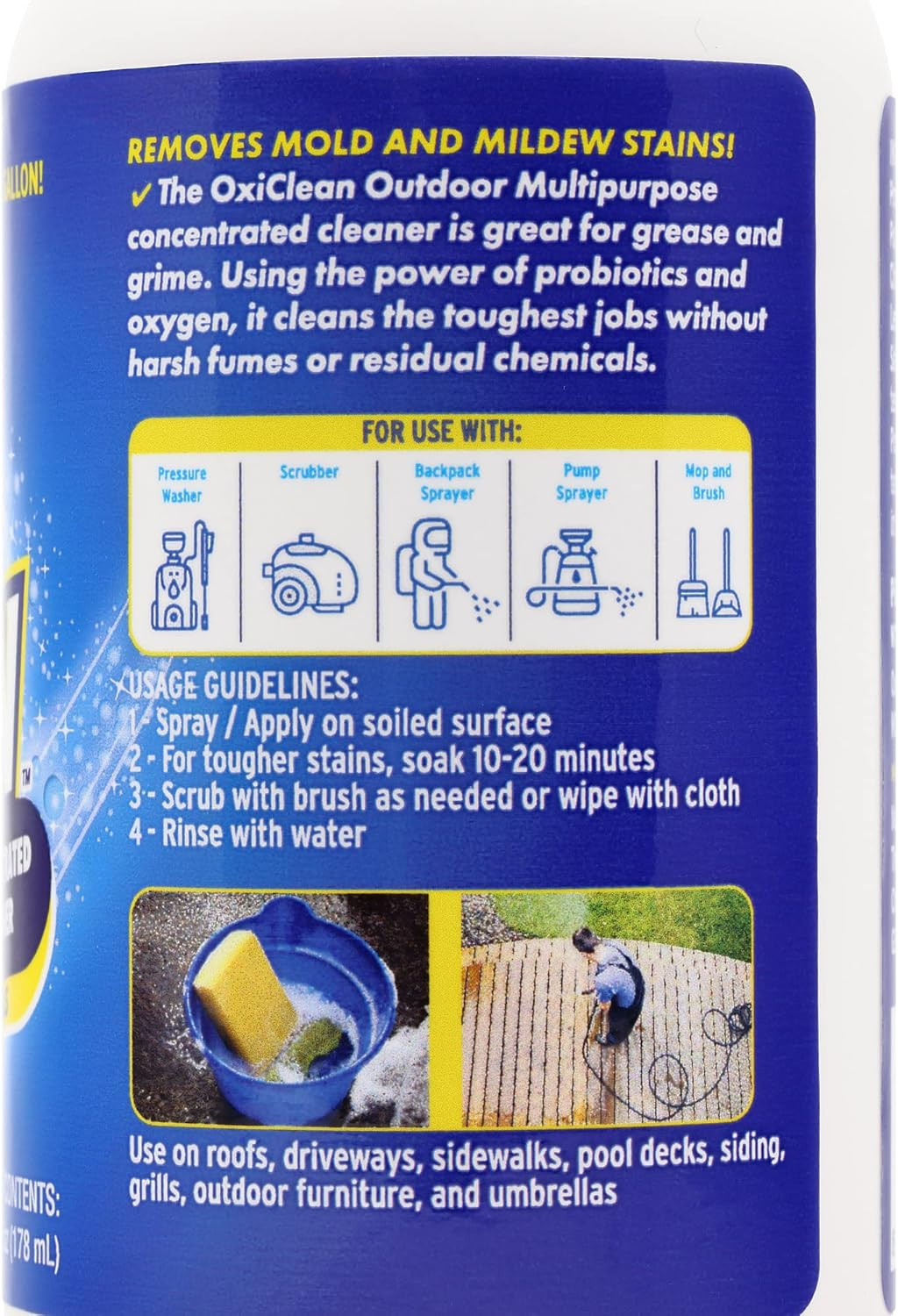 – Outdoor Multipurpose Super Concentrated Cleaner – Makes 2 Gallons – Stain Remo