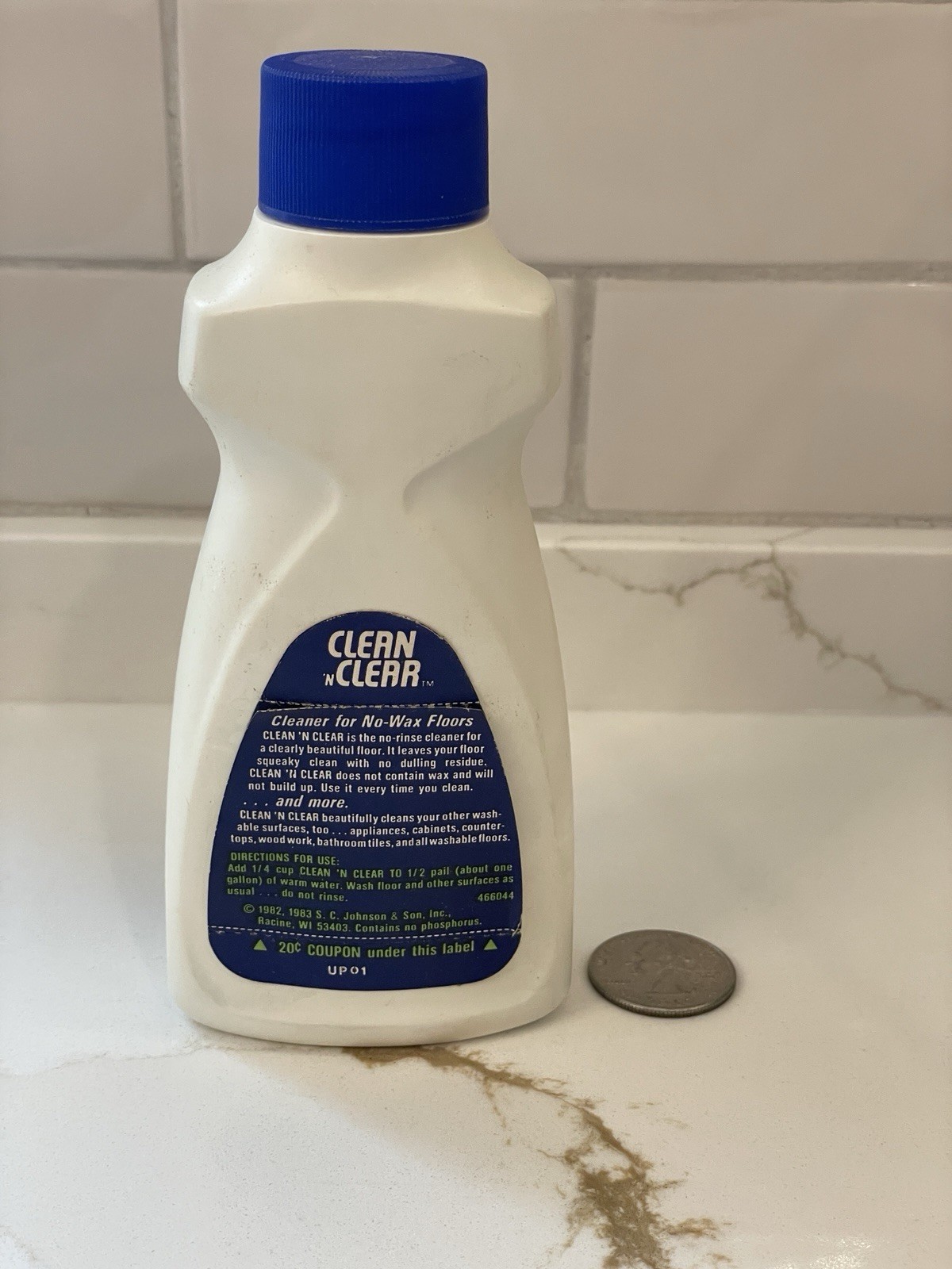 Vintage Clean n Clear Cleaner No-Wax Floors Mini 6 fl oz 1980s SC Johnson Full