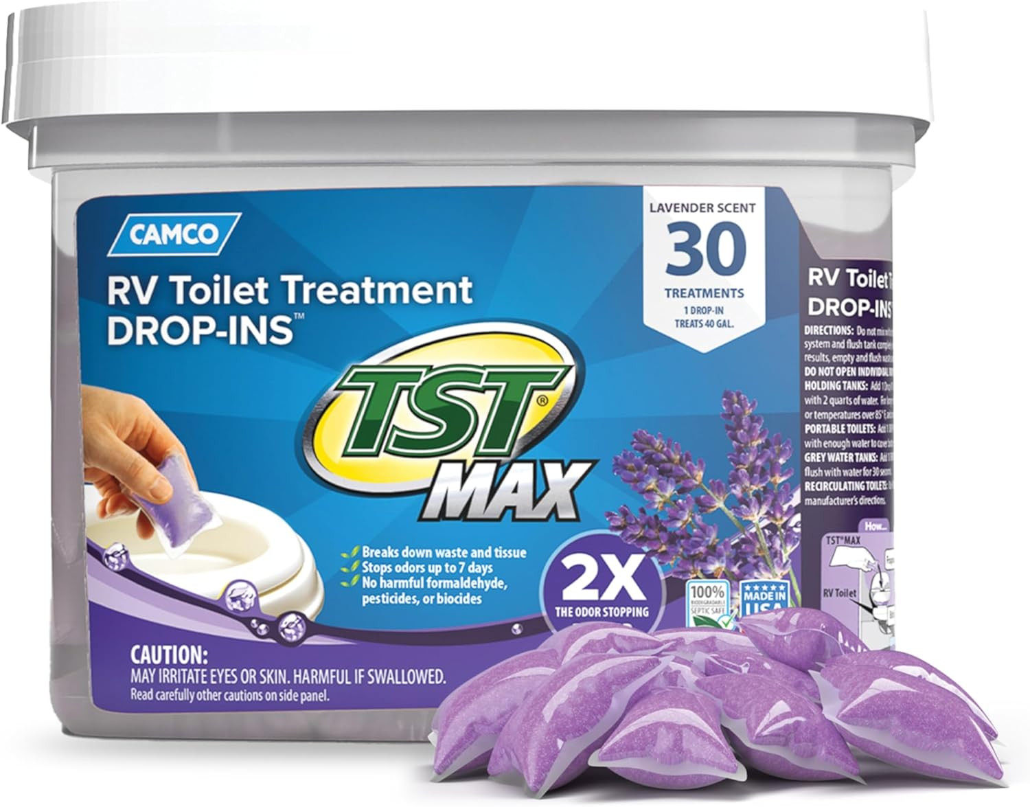 TST MAX Camper/Rv Toilet Treatment Drop-Ins – Control Unwanted Odors & Break dow