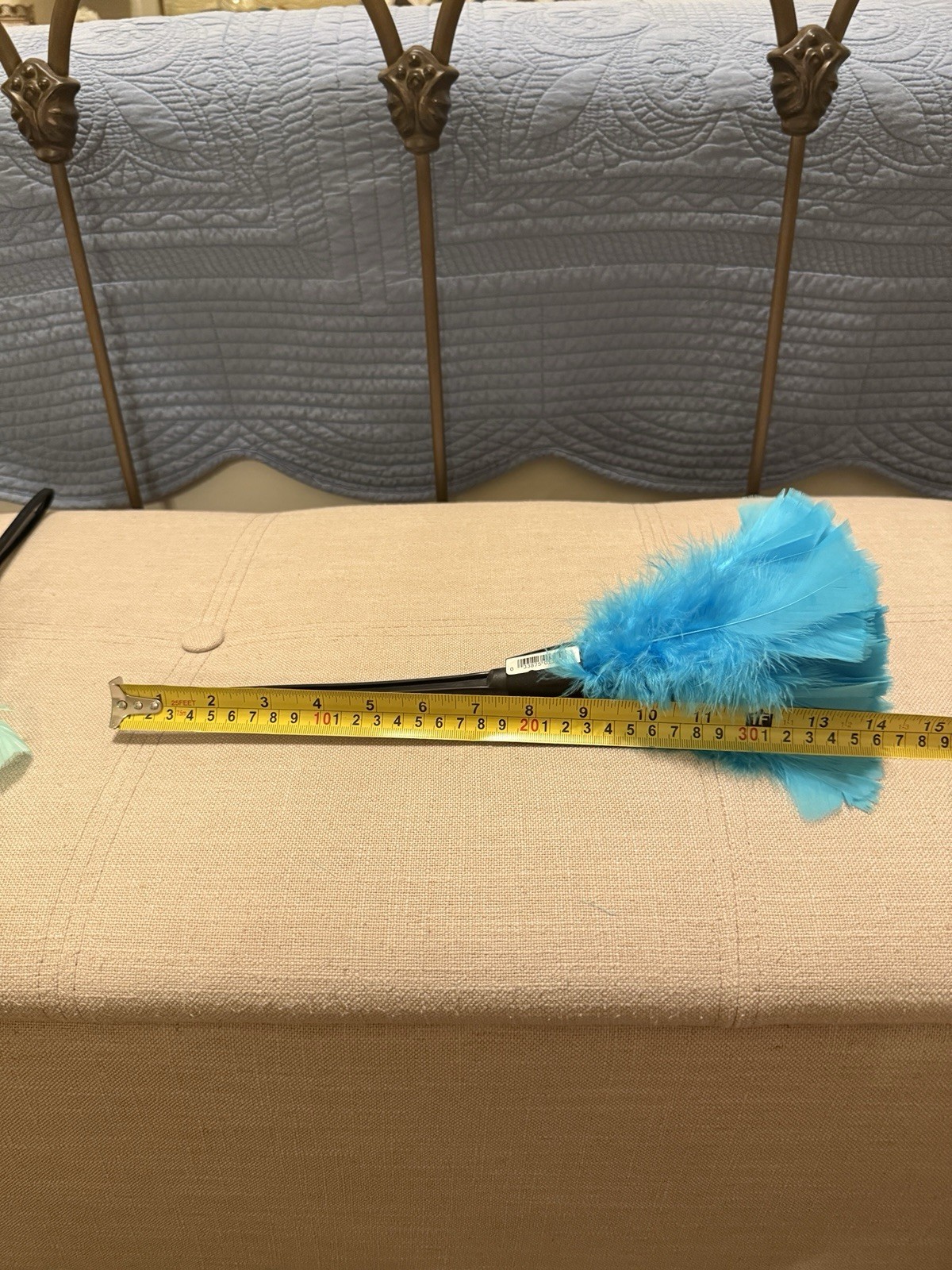 Vintage Feather Dusters Set Of 2 Blue Green Plastic Handle 14” Theatre