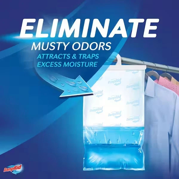 3 PACK -DampRid Fresh Scent Hanging Moisture Absorber,16oz Eliminates Musty Odor