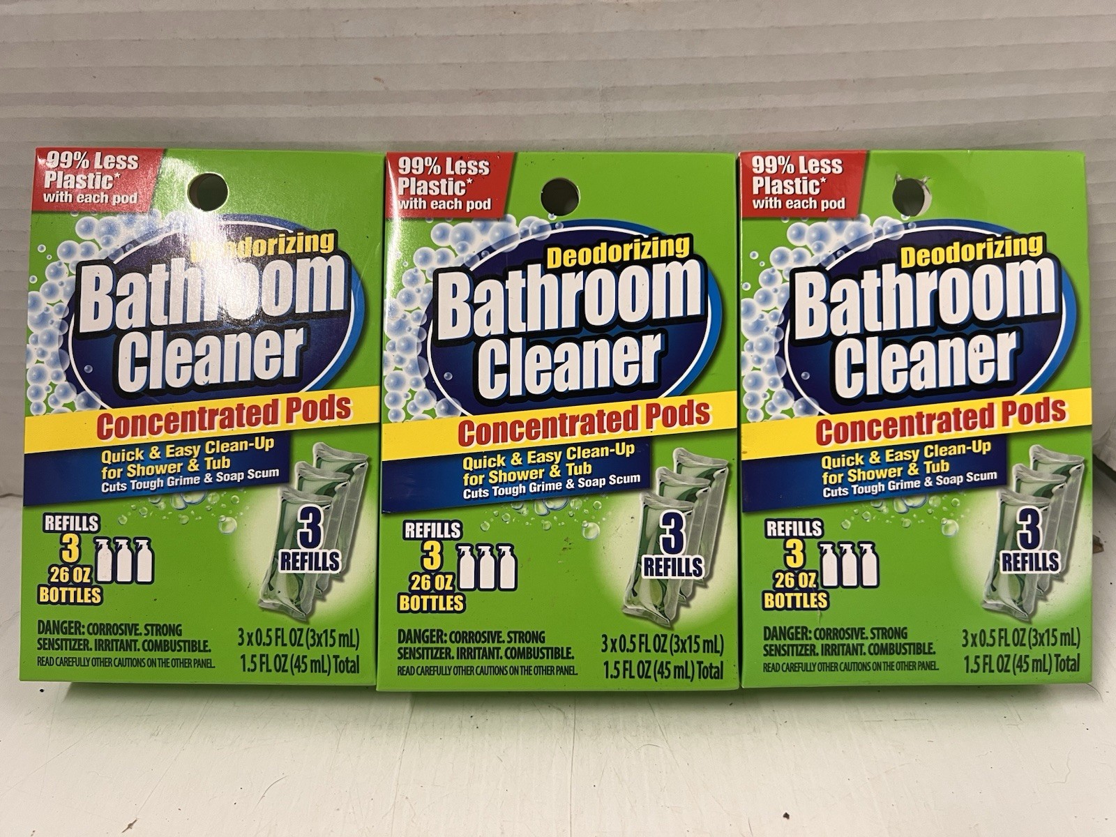 (Lot of 3) 9 Deodorizing Bathroom Cleaner Concentrated Pods 3 Refills – FREE S&H