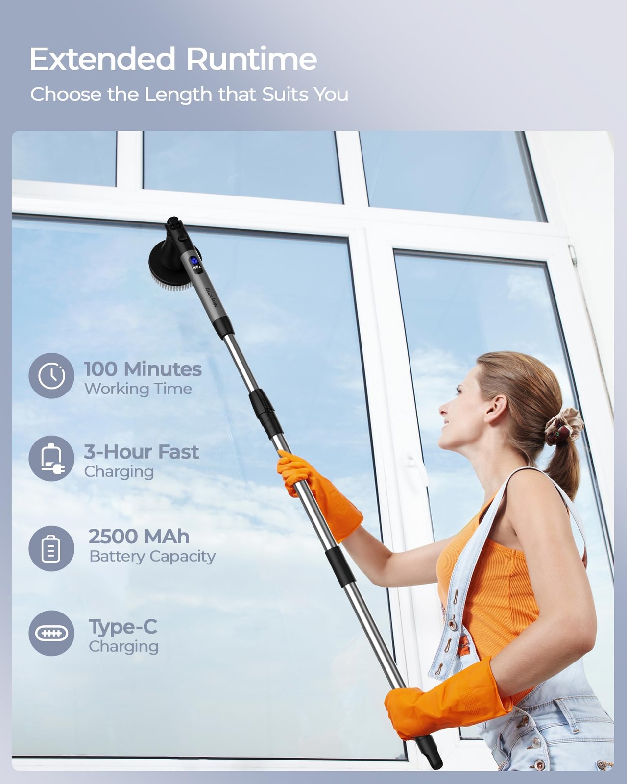 MayKing Electric Spin Scrubber with 9 Brush Heads, 3-Angle & 4-Length Adjusta…