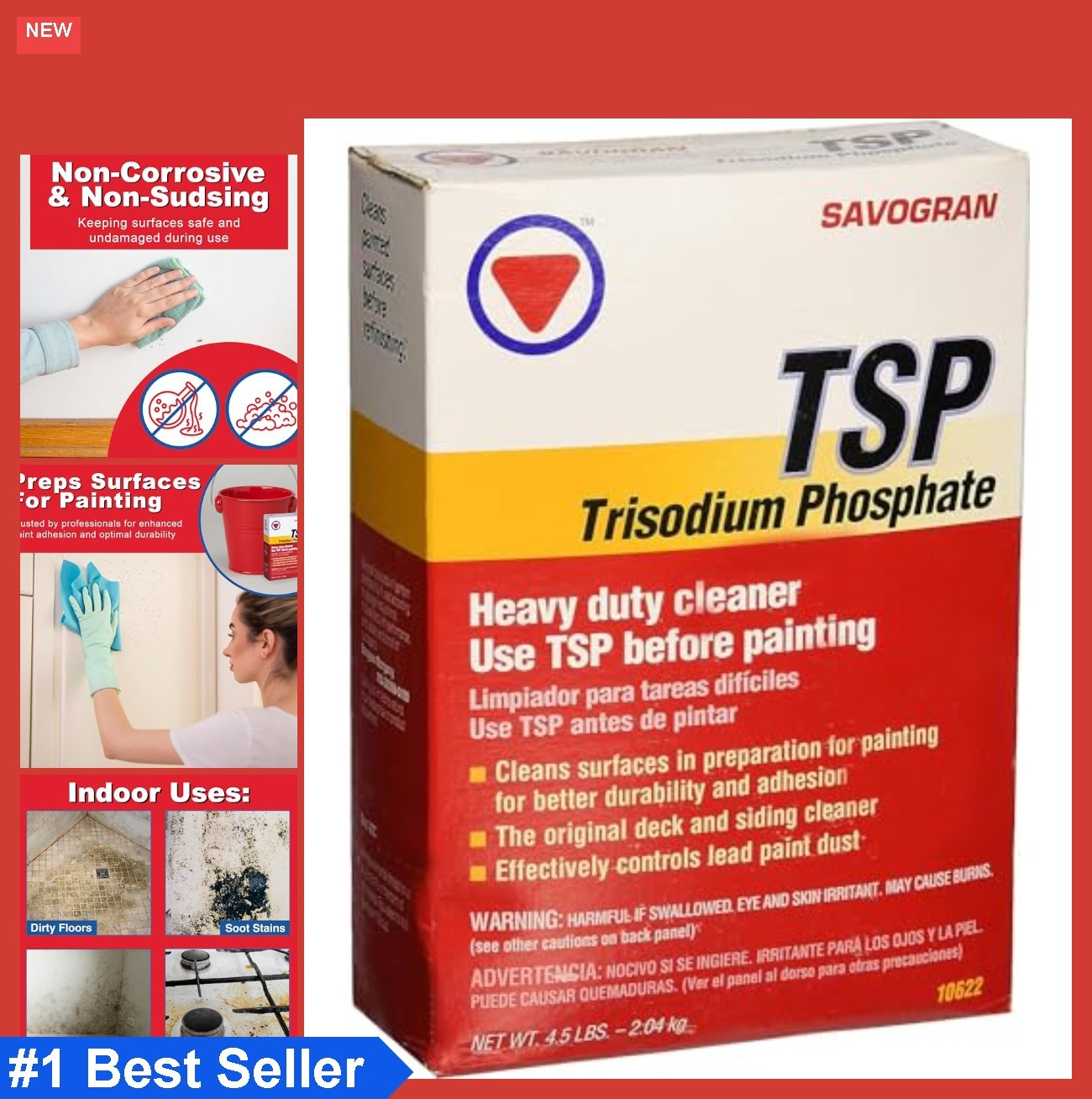 TSP Cleaner Trisodium Phosphate 72 Oz Powder Heavy Duty Degreaser Paint Prep
