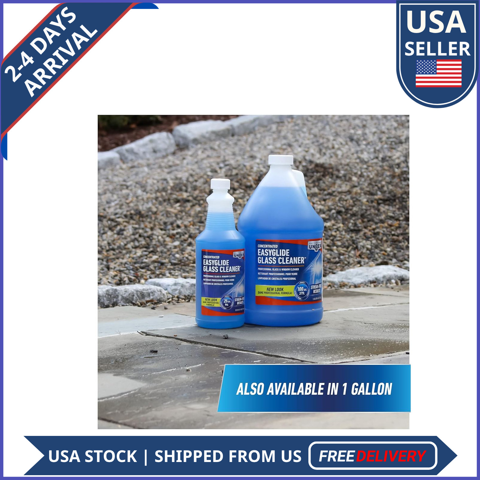 Unger Professional EasyGlide Glass Cleaner Concentrate 32oz Ammonia Free Streak