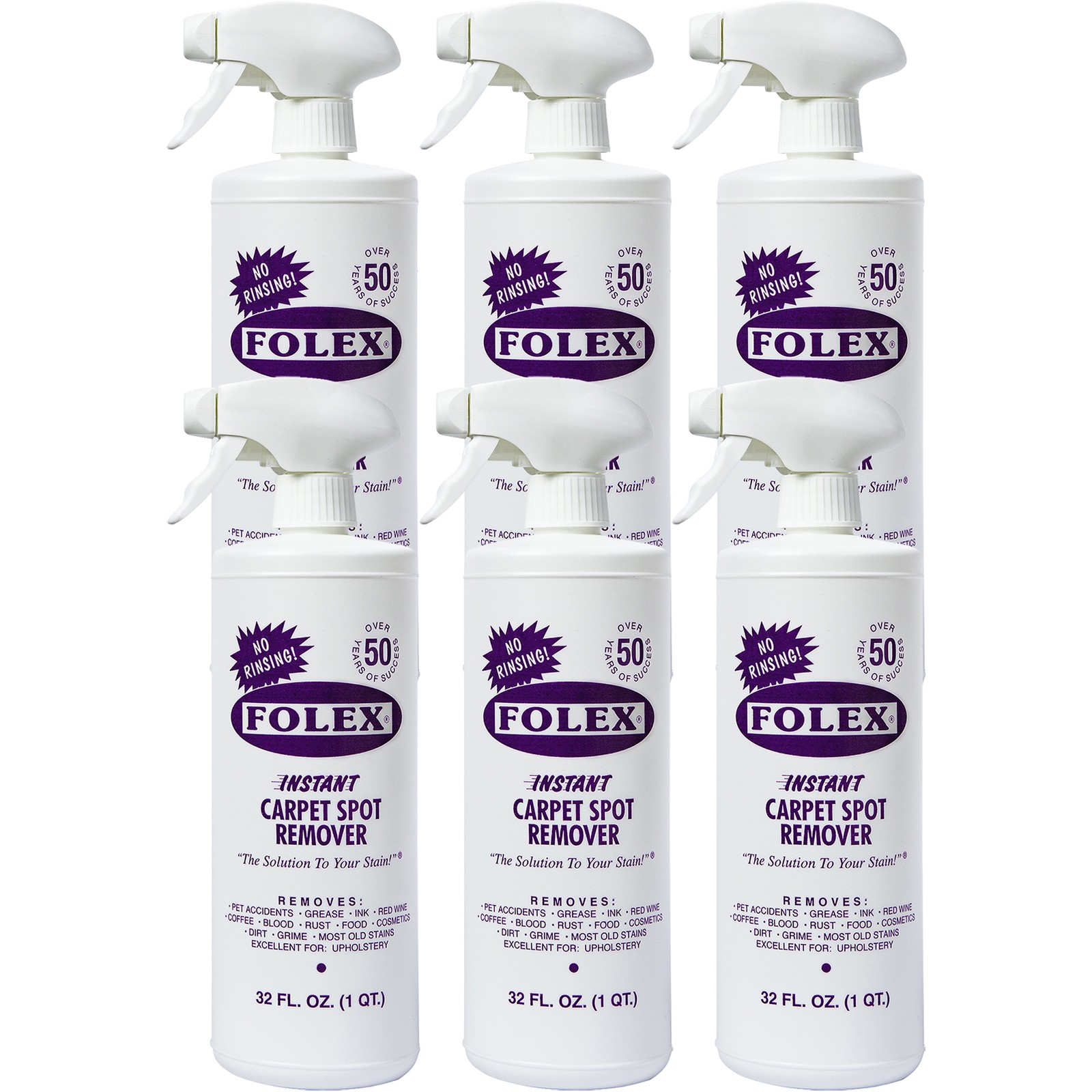 6 Pack Folex 32 oz Instant Spot Remover Carpet Cleaner with Cleaning Cloth
