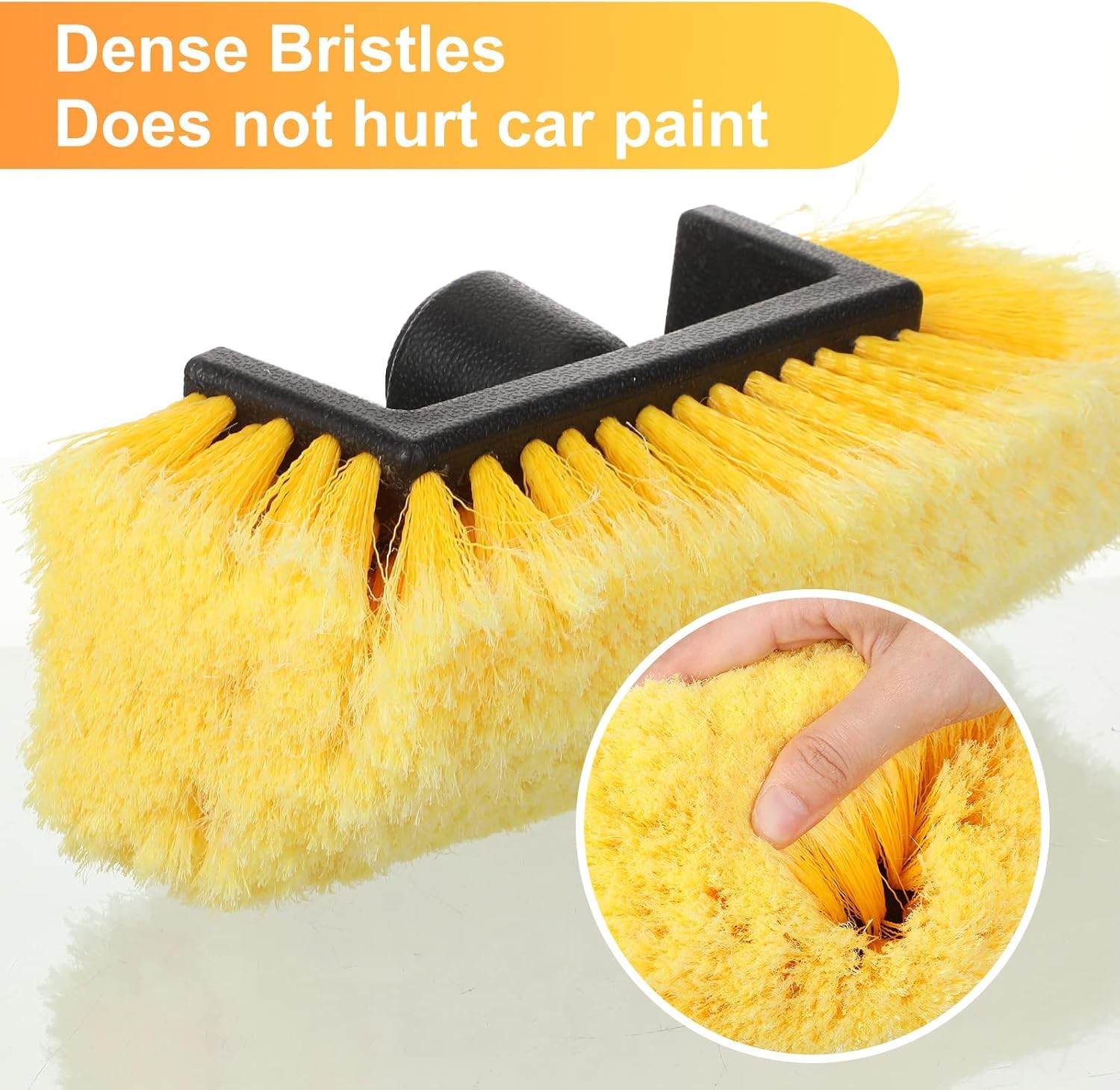 2 Pcs Car Wash Brush Head with Soft Detailing Bristle Flow through Car Cleaning