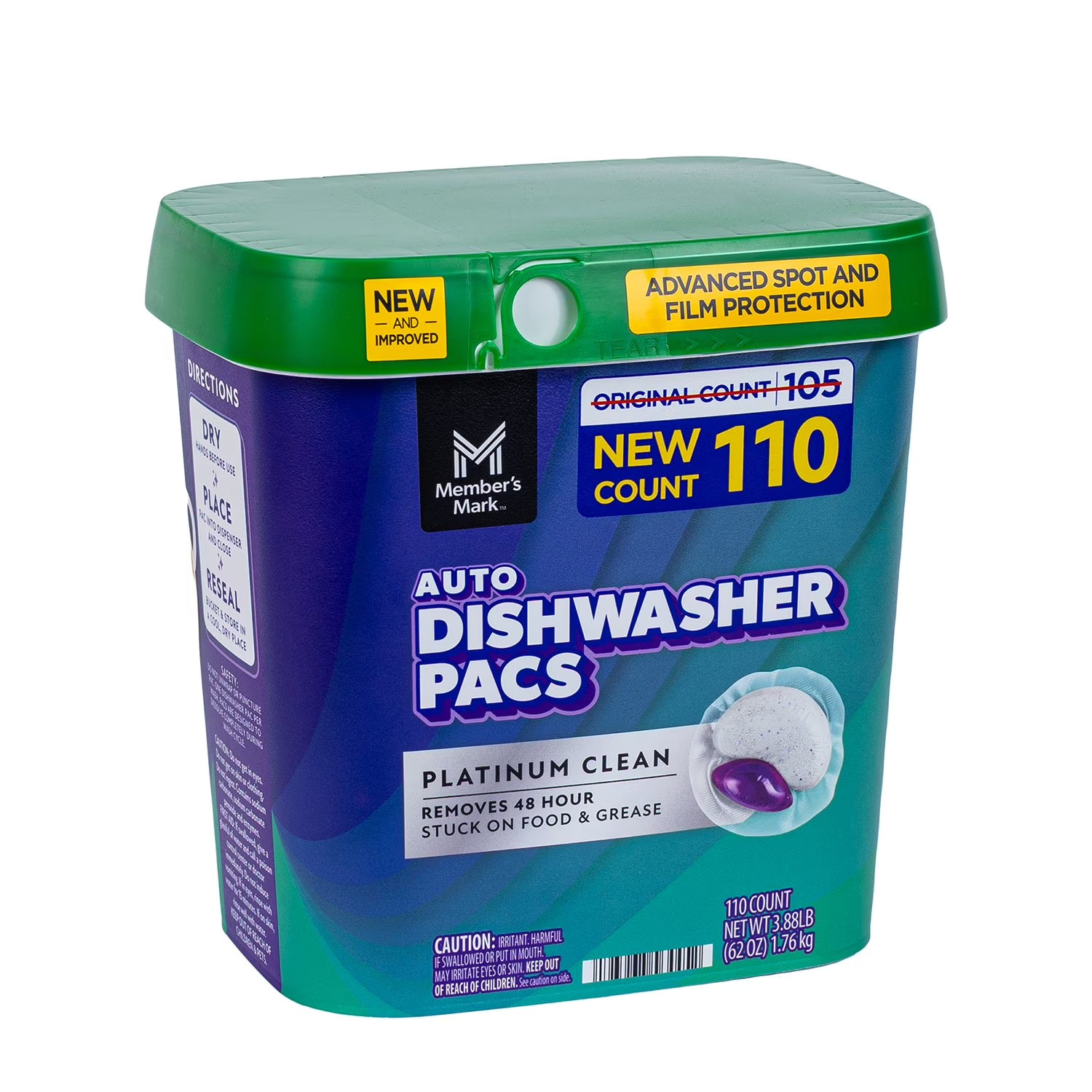 Member’S Mark Platinum Clean Automatic Dishwasher Pacs, Fresh Clean, 105 Ct