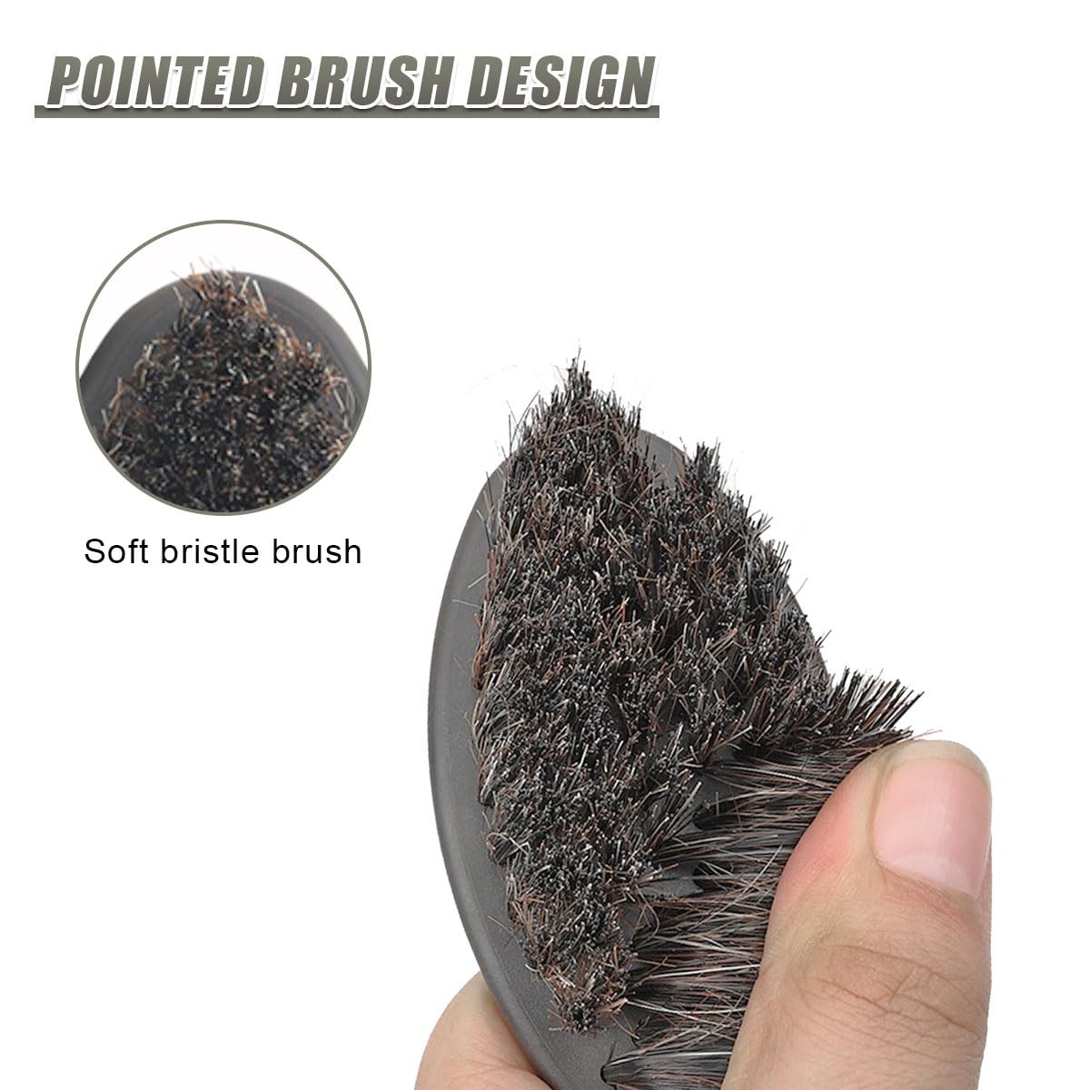 Soft Horsehair Bristle Leather Cleaning Brush for Car Interior, Comfortable G…