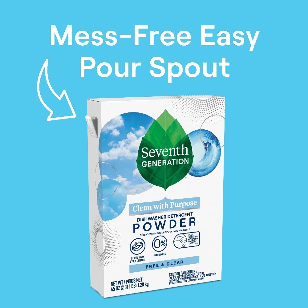 Free and Clear Dishwasher Detergent Powder 45 fl Oz Unscented Hypoallergenic