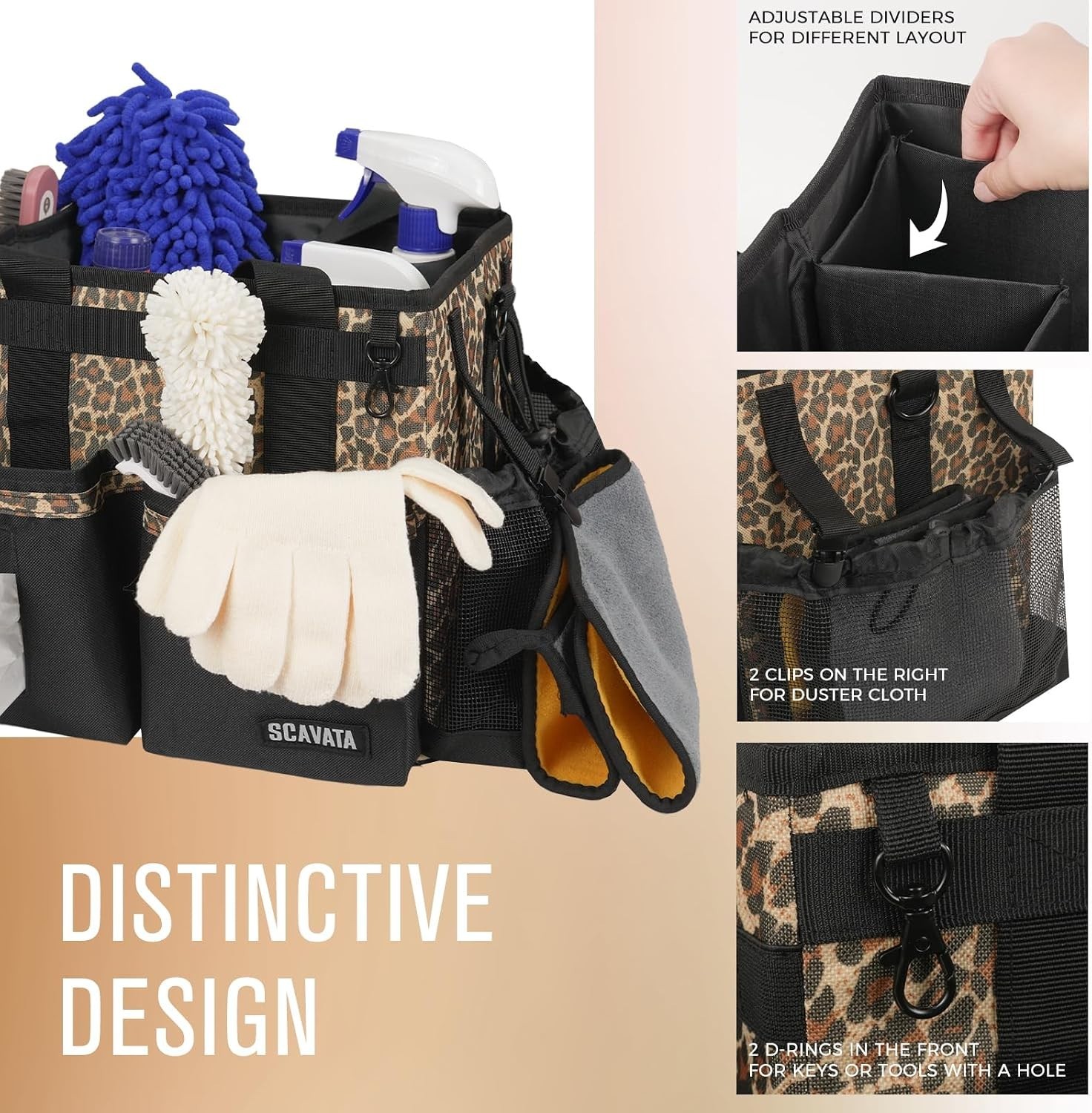 Leopard Compact Wearable Cleaning Caddy – Lightweight Organizer for Cleaners