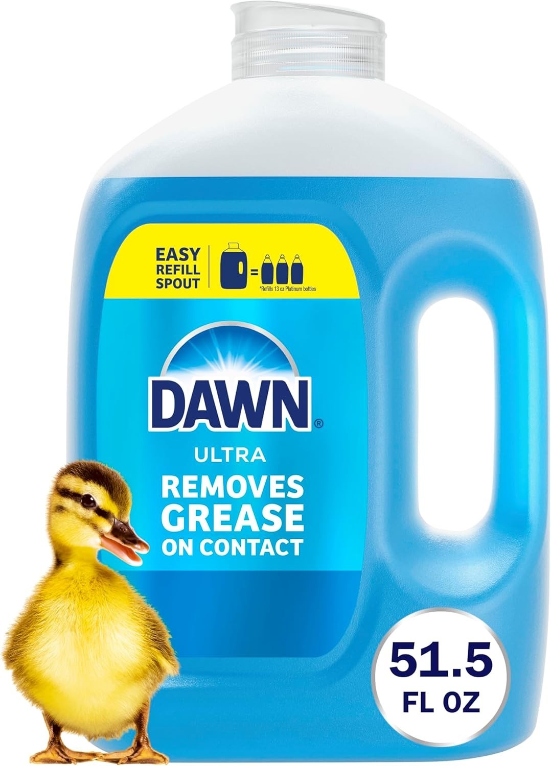 Dawn Ultra Dish Soap Refill Jug, Large Size Original Blue Liquid Dishwashing Det
