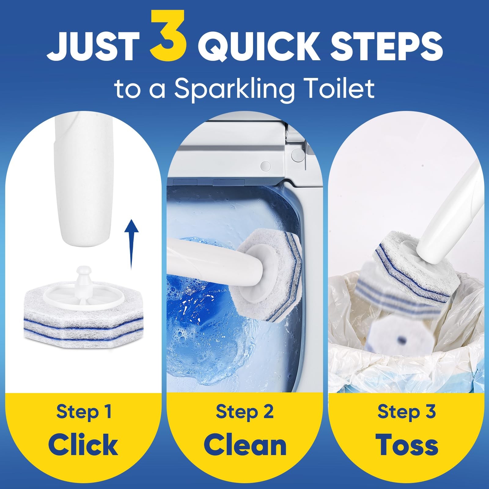 30Ct Aromative Toilet Brush Refills, Toilet Bowl Cleaner Refills, Double-Laye…