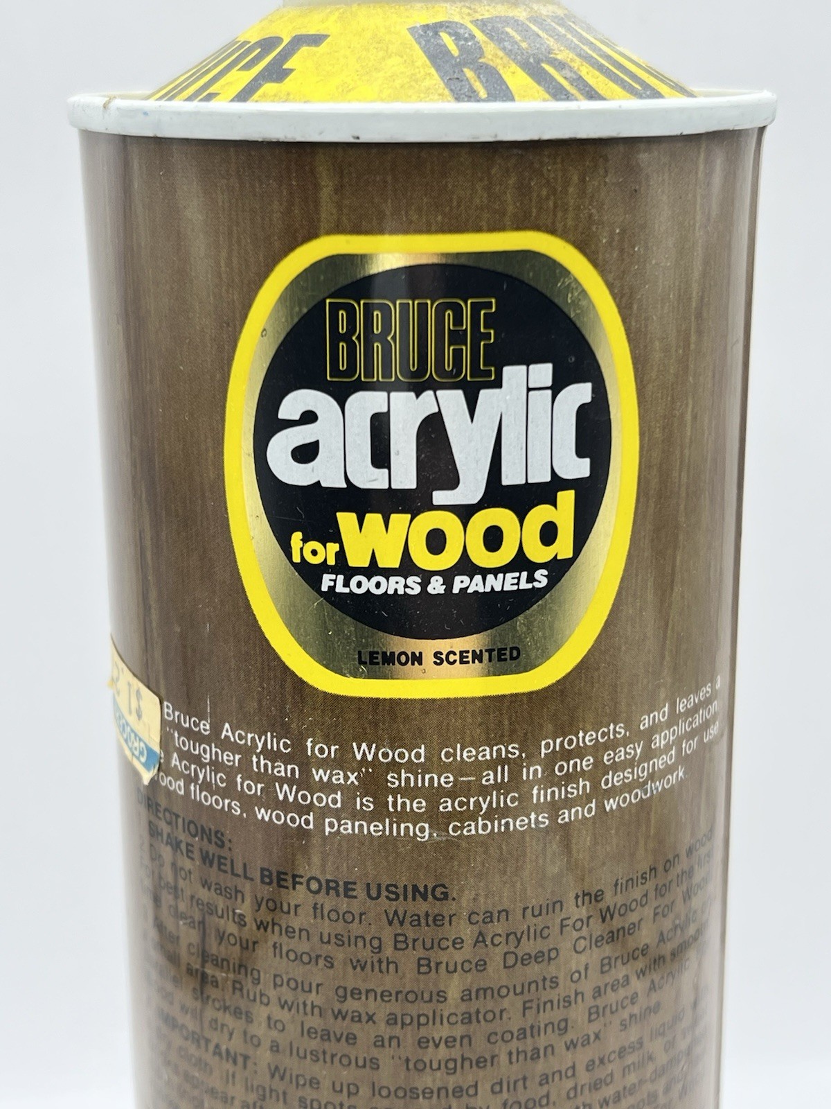 Bruce Acrylic Cleans Wood Floors & Panels Lemon 27oz Can HALF FULL Discontinued