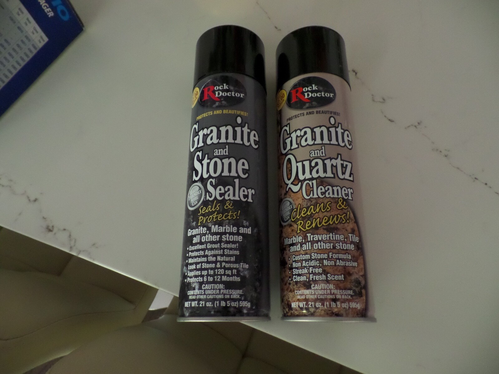 LOT OF 2 Rock Doctor Dr Granite Countertop Cleaner & Sealer Can Set 21 oz each