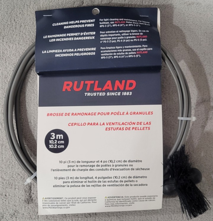 NEW Rutland 4 inch Pellet Stove/dryer Vent Brush With 10 feet Handle #17410