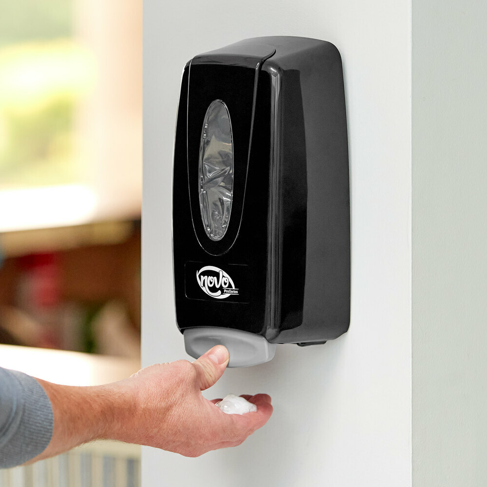 NOBLE CHEMICAL NOVO PRO SERIES BLACK MANUAL FOAM HAND SOAP/SANI DISPENSER 1000ML