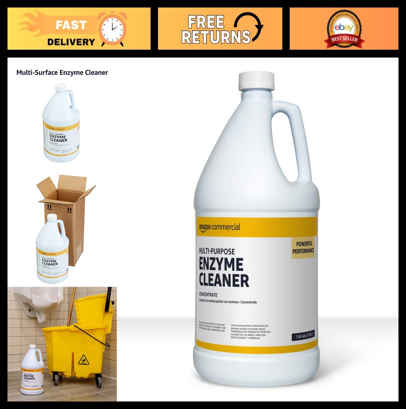 Multi-Purpose Enzyme Cleaner & Odor Remover – Pet Stain Remover, 1 Gallon